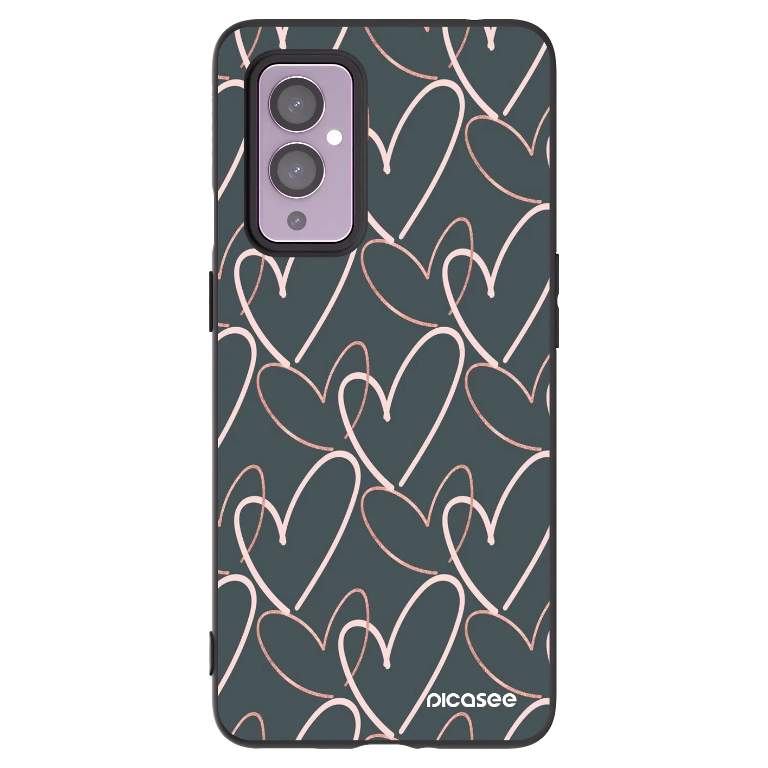 Picasee Μαύρη θήκη σιλικόνης για OnePlus 9 - Lots of love