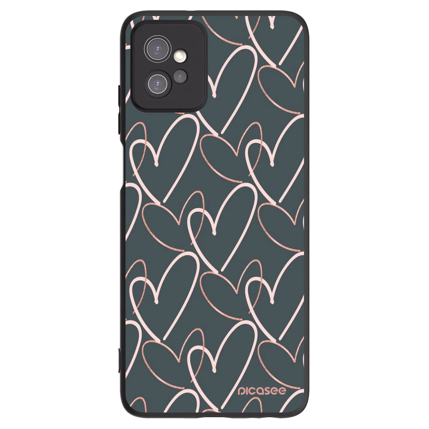 Picasee Μαύρη θήκη σιλικόνης για Motorola Moto G32 - Lots of love