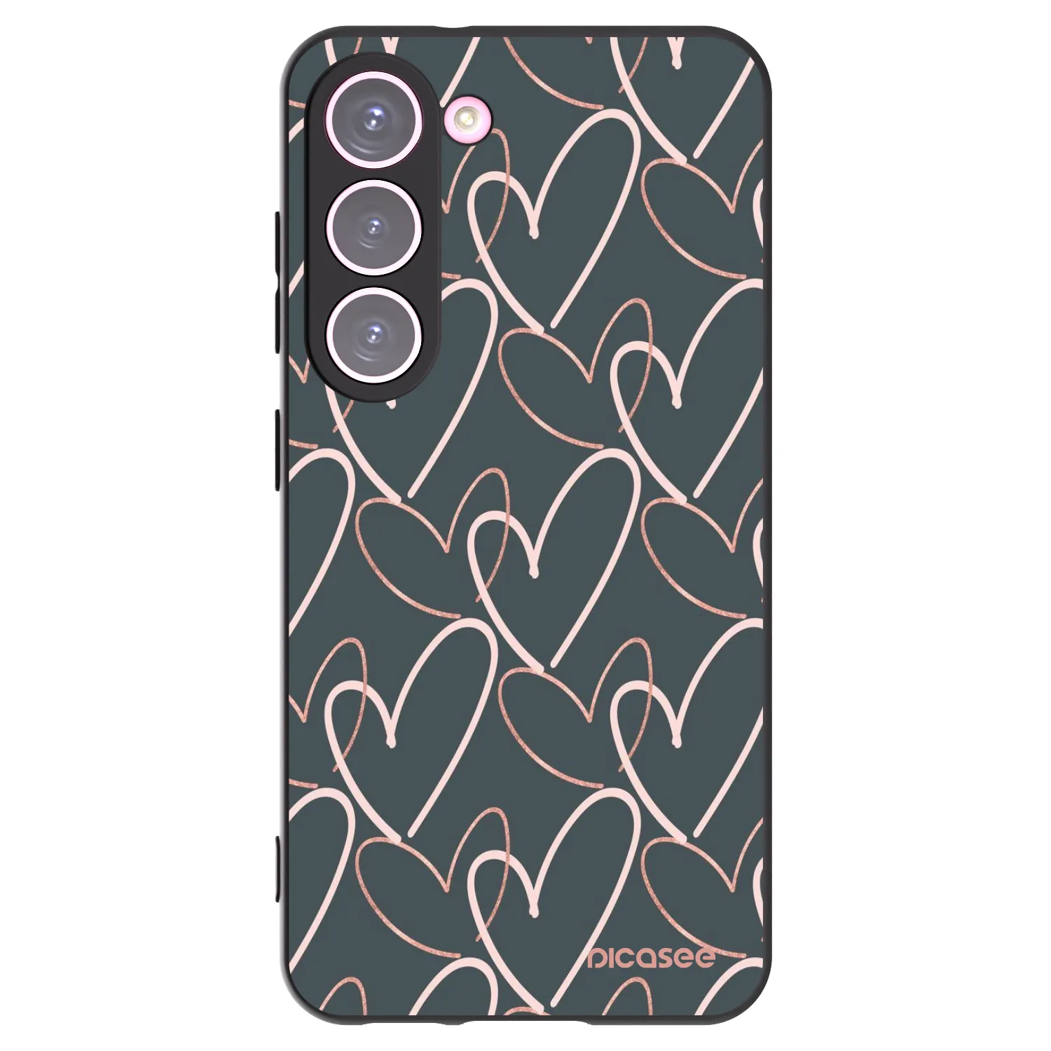 Picasee Μαύρη θήκη σιλικόνης για Samsung Galaxy S23 5G - Lots of love
