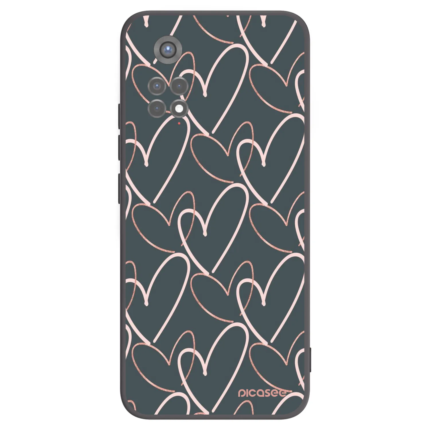 Picasee Μαύρη θήκη σιλικόνης για Xiaomi Redmi Note 11S 5G - Lots of love