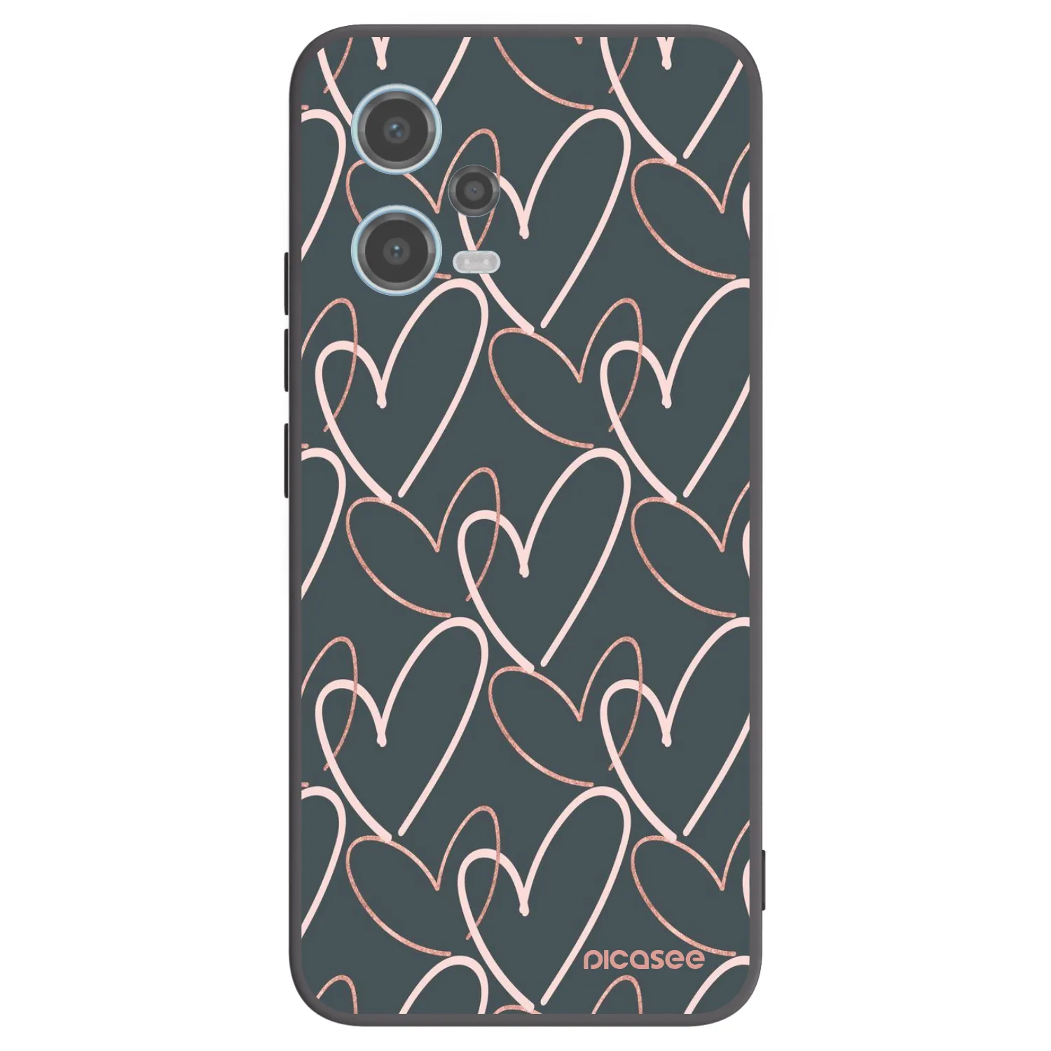 Picasee Μαύρη θήκη σιλικόνης για Xiaomi Redmi Note 12 5G - Lots of love