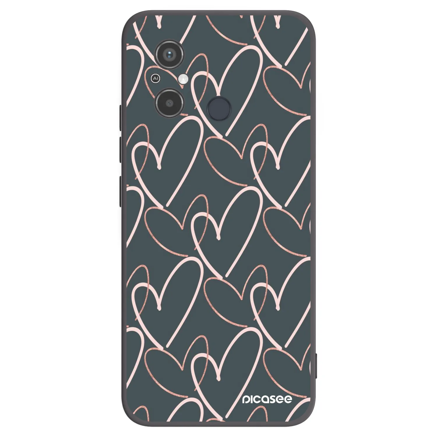 Picasee Μαύρη θήκη σιλικόνης για Xiaomi Redmi 12C - Lots of love