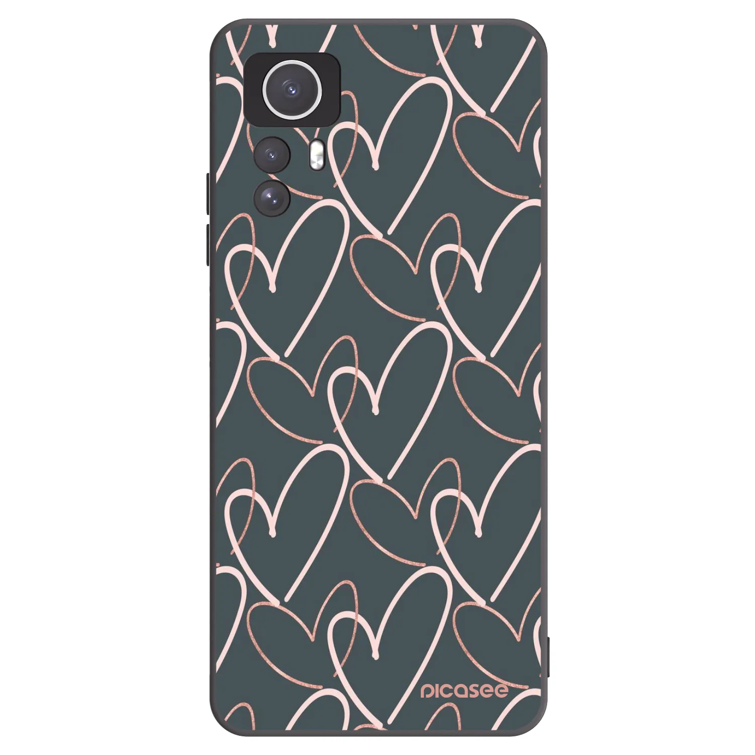 Picasee Μαύρη θήκη σιλικόνης για Xiaomi Redmi Note 12S - Lots of love