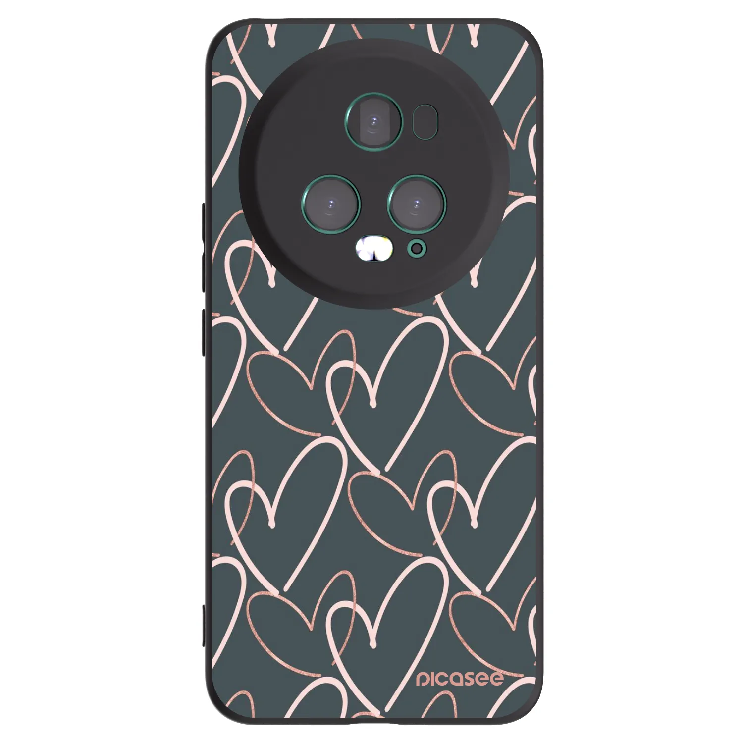 Picasee Μαύρη θήκη σιλικόνης για Honor Magic5 Pro - Lots of love