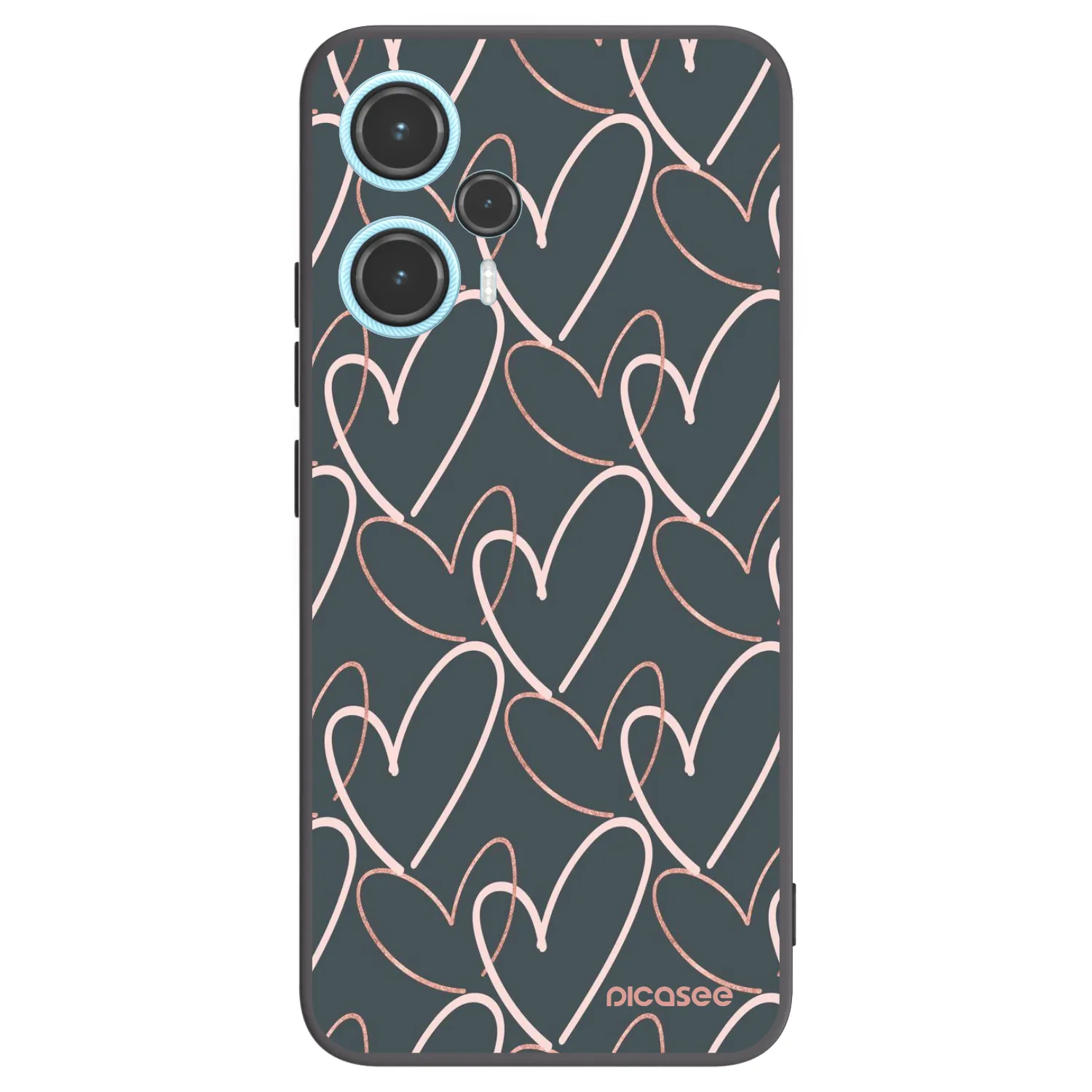 Picasee Μαύρη θήκη σιλικόνης για Xiaomi Poco F5 - Lots of love