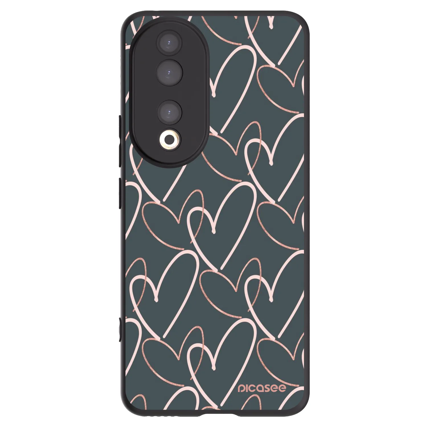 Picasee Μαύρη θήκη σιλικόνης για Honor 90 5G - Lots of love