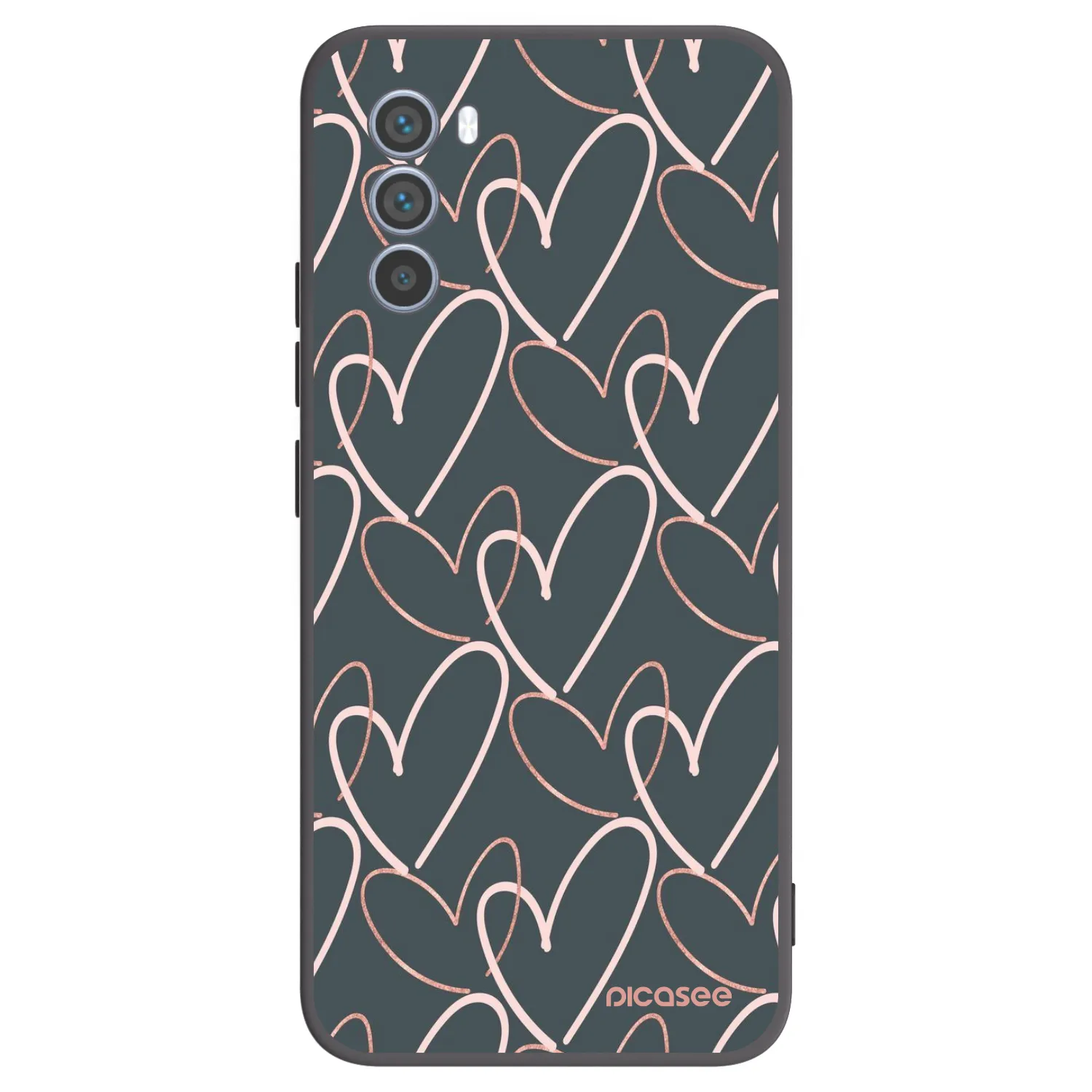 Picasee Μαύρη θήκη σιλικόνης για Motorola Moto G62 - Lots of love