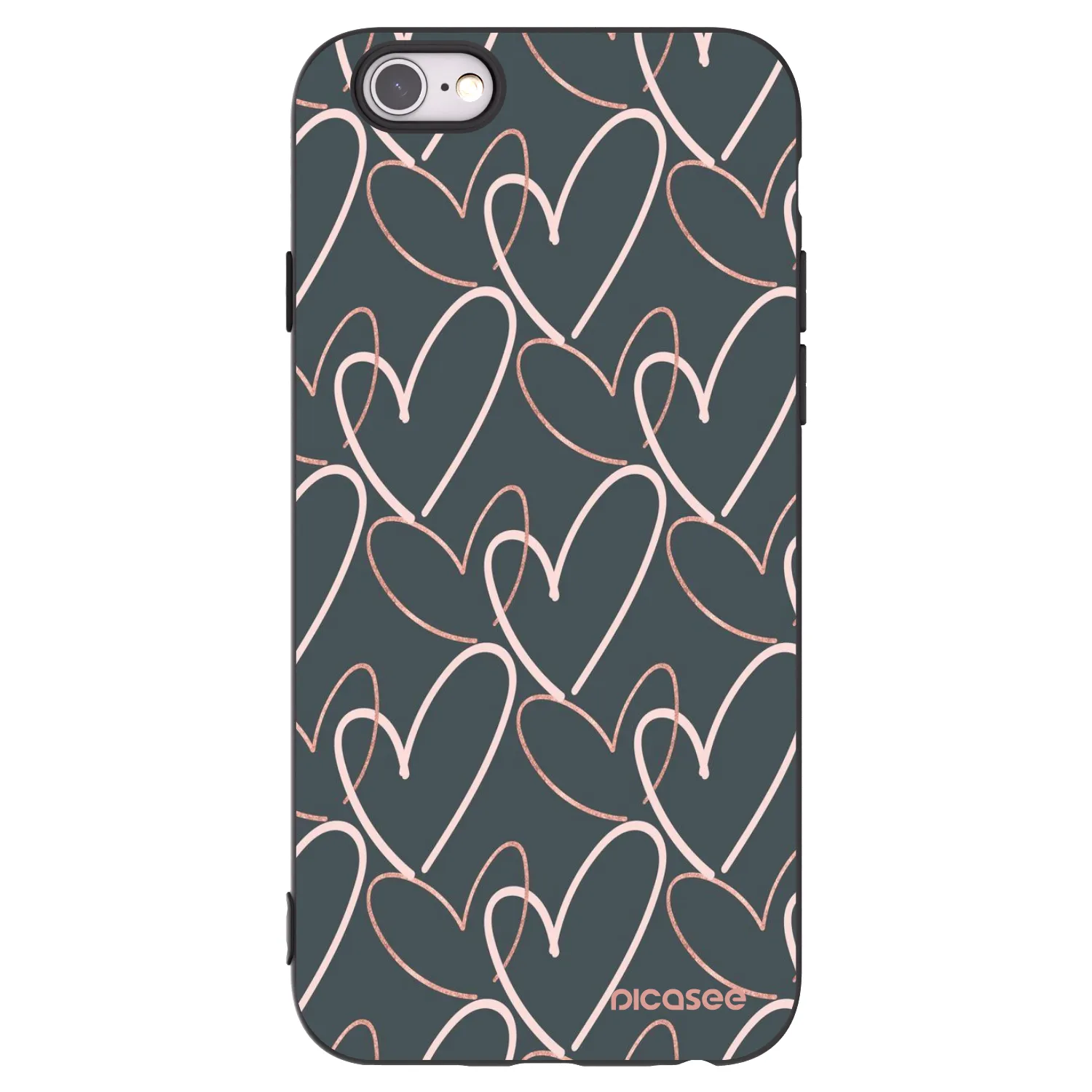 Picasee Μαύρη θήκη σιλικόνης για Apple iPhone 6/6S - Lots of love