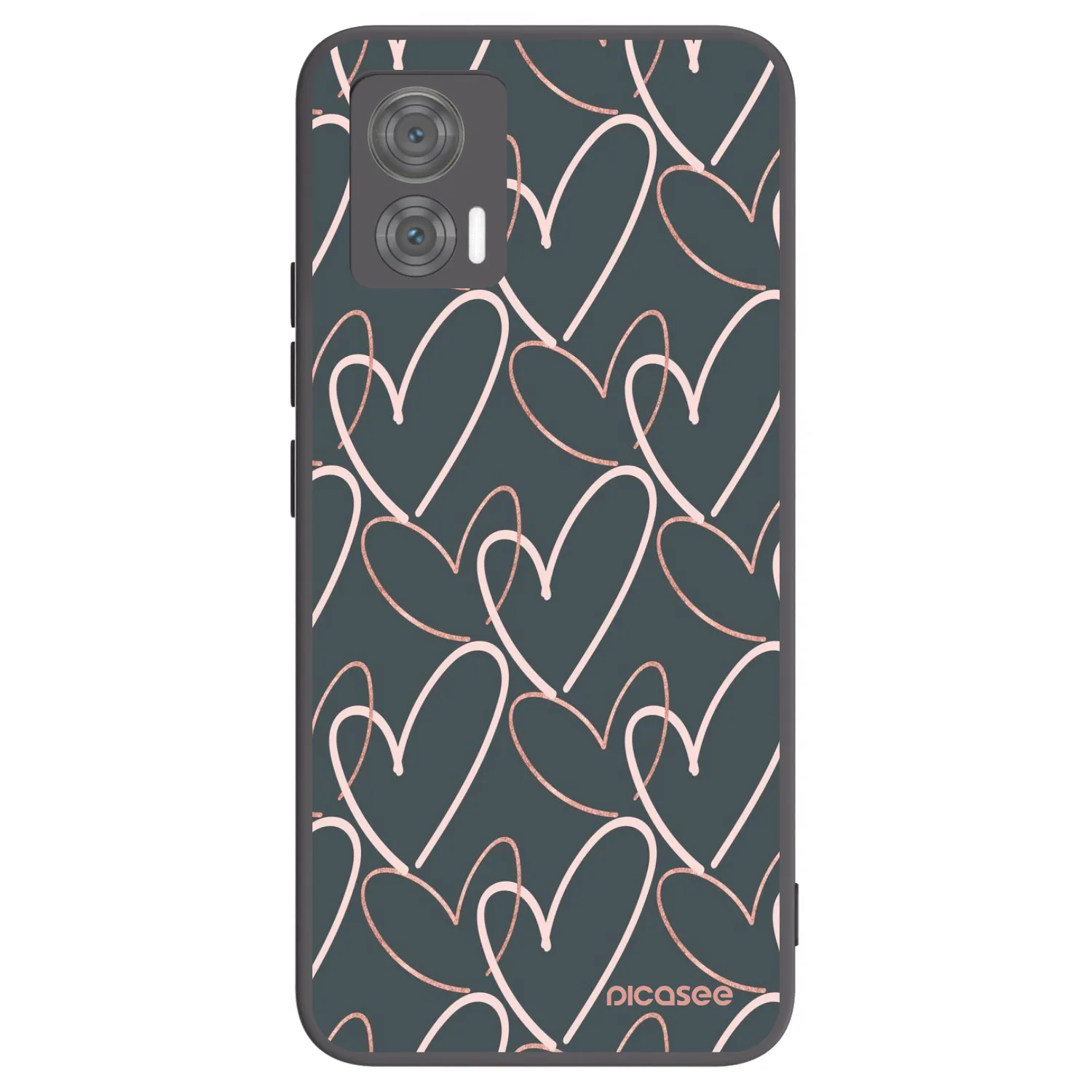 Picasee Μαύρη θήκη σιλικόνης για Motorola Edge 30 Neo - Lots of love