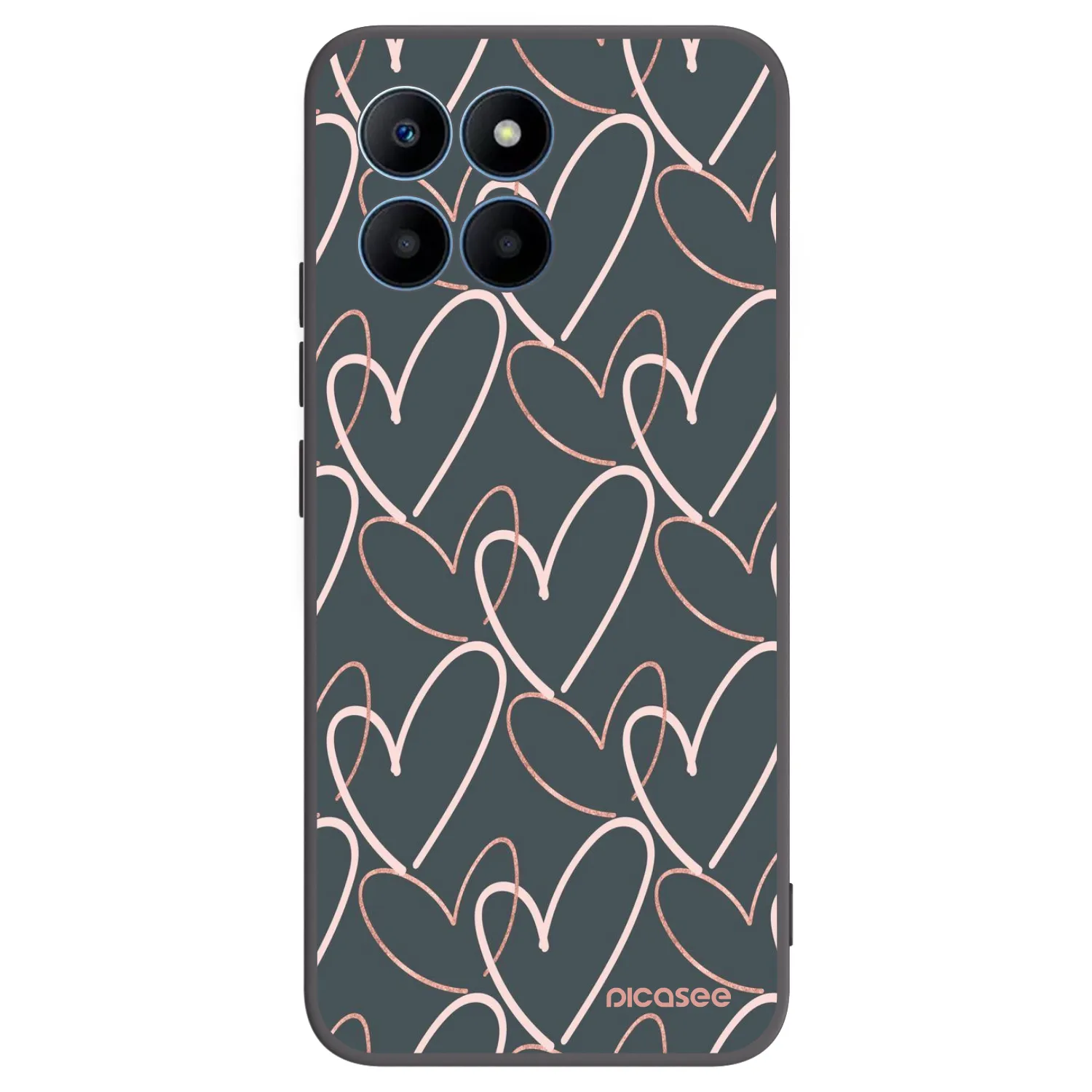 Picasee Μαύρη θήκη σιλικόνης για Honor 70 Lite - Lots of love