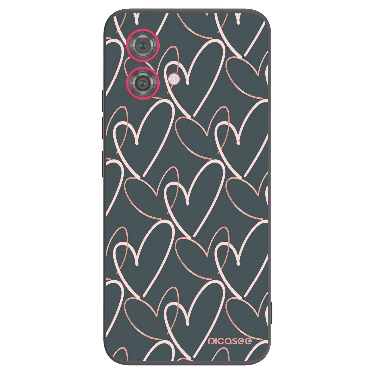 Picasee Μαύρη θήκη σιλικόνης για Motorola Moto G84 5G - Lots of love