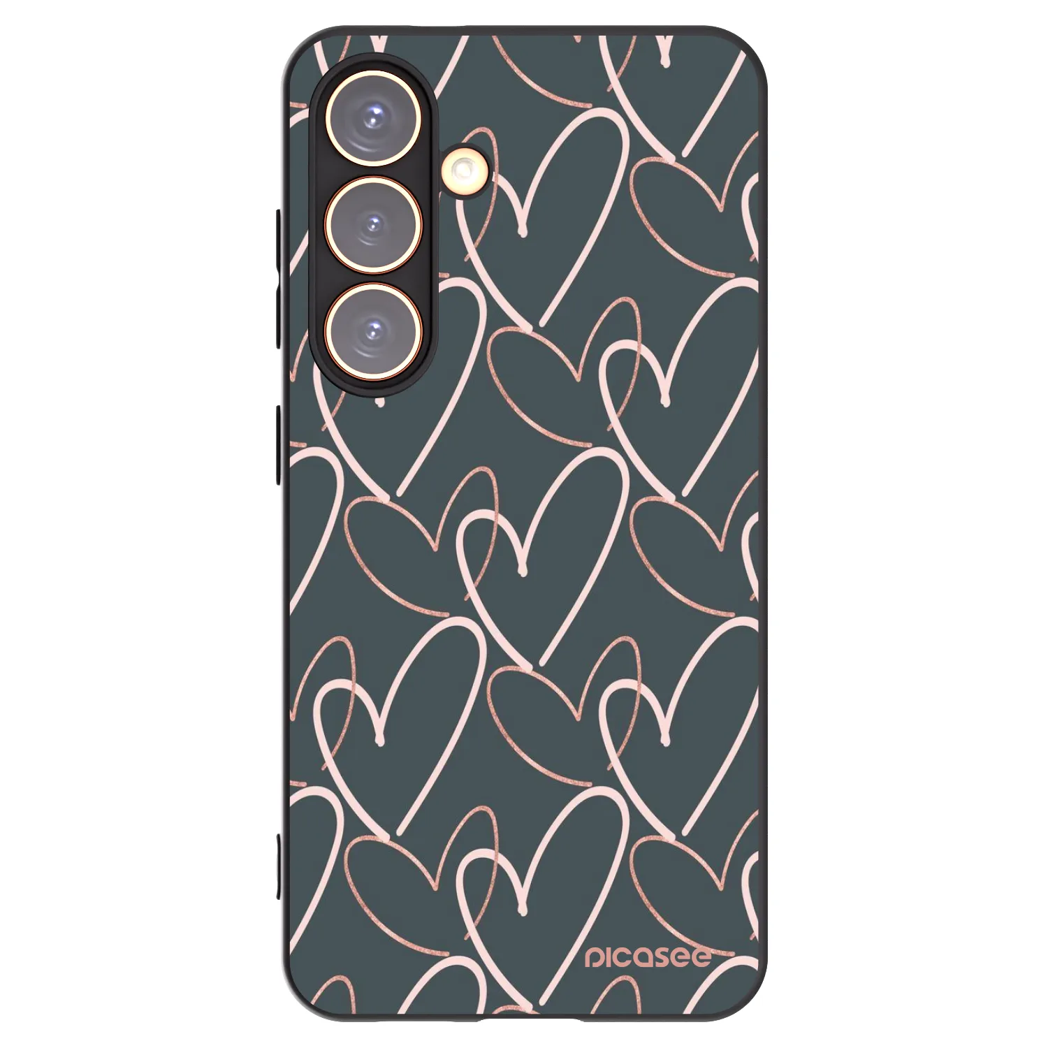 Picasee Μαύρη θήκη σιλικόνης για Samsung Galaxy S24 S921B 5G - Lots of love