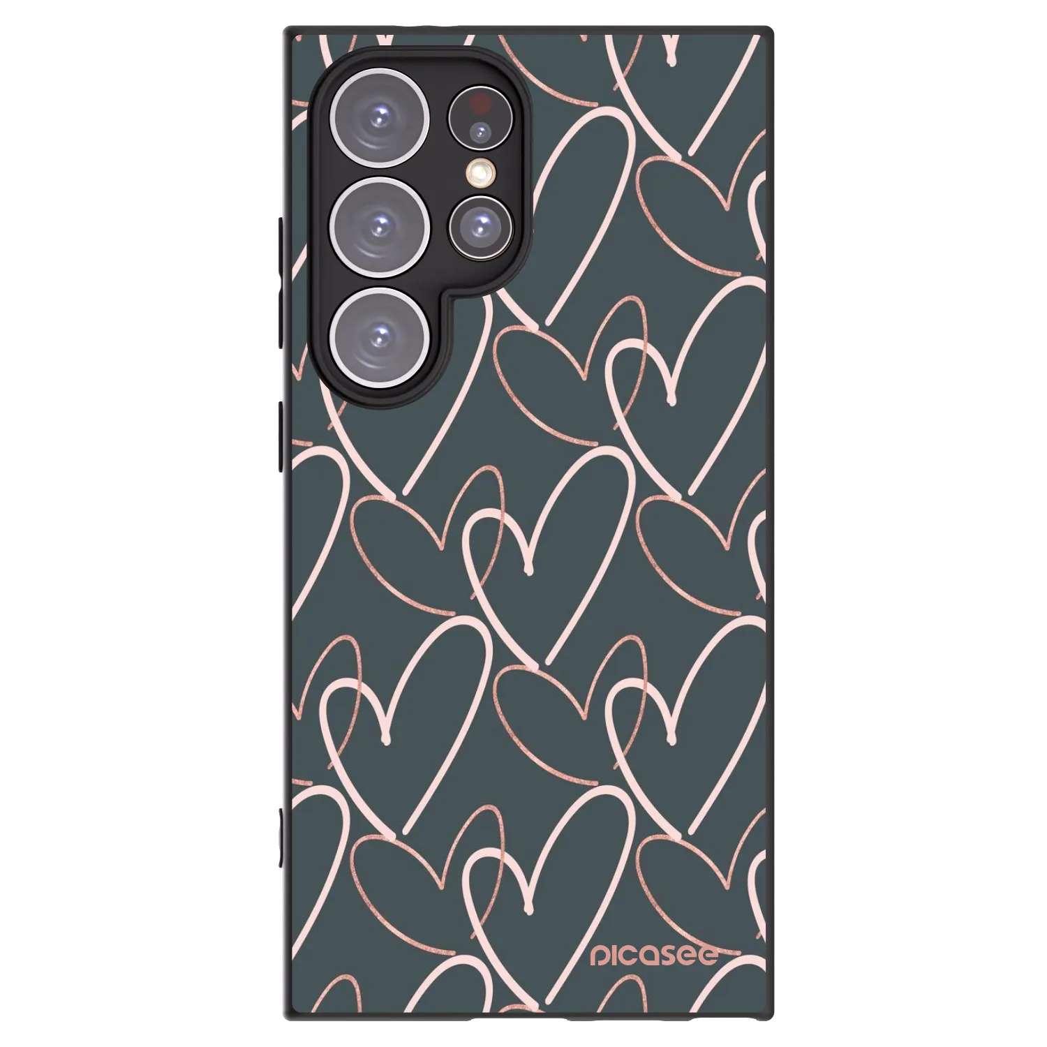 Picasee Μαύρη θήκη σιλικόνης για Samsung Galaxy S24 Ultra S928B 5G - Lots of love