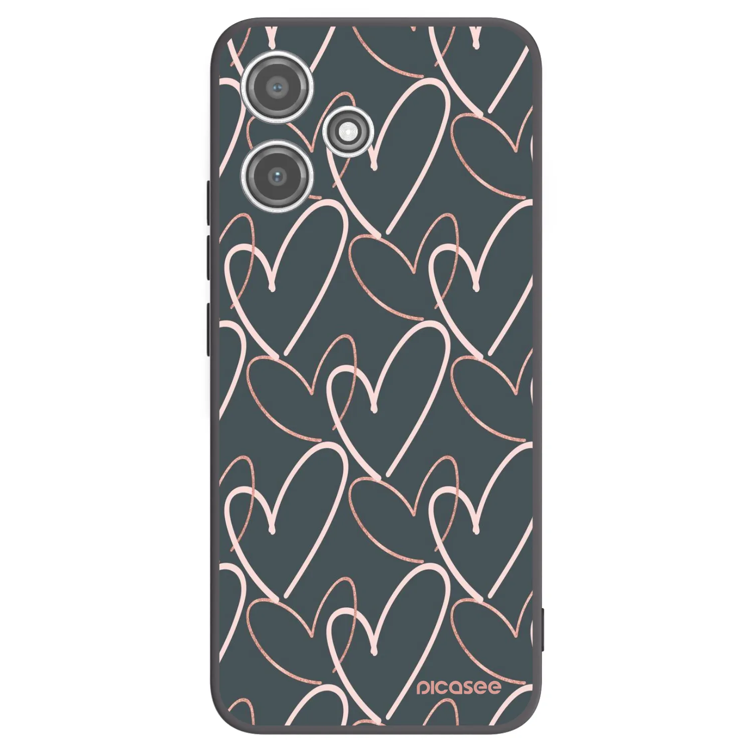 Picasee Μαύρη θήκη σιλικόνης για Xiaomi Redmi 12 5G - Lots of love