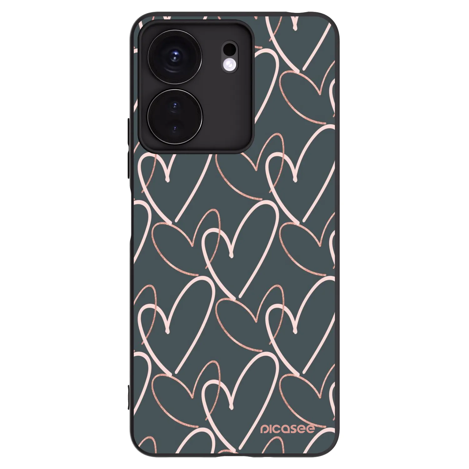 Picasee Μαύρη θήκη σιλικόνης για Xiaomi Redmi 13C 4G - Lots of love