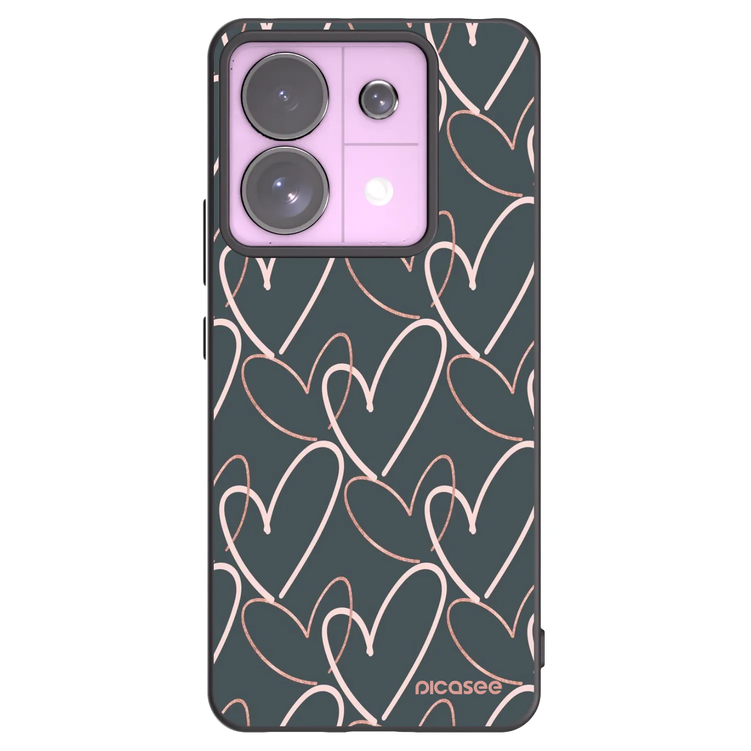 Picasee Μαύρη θήκη σιλικόνης για Xiaomi Redmi Note 13 Pro 5G - Lots of love