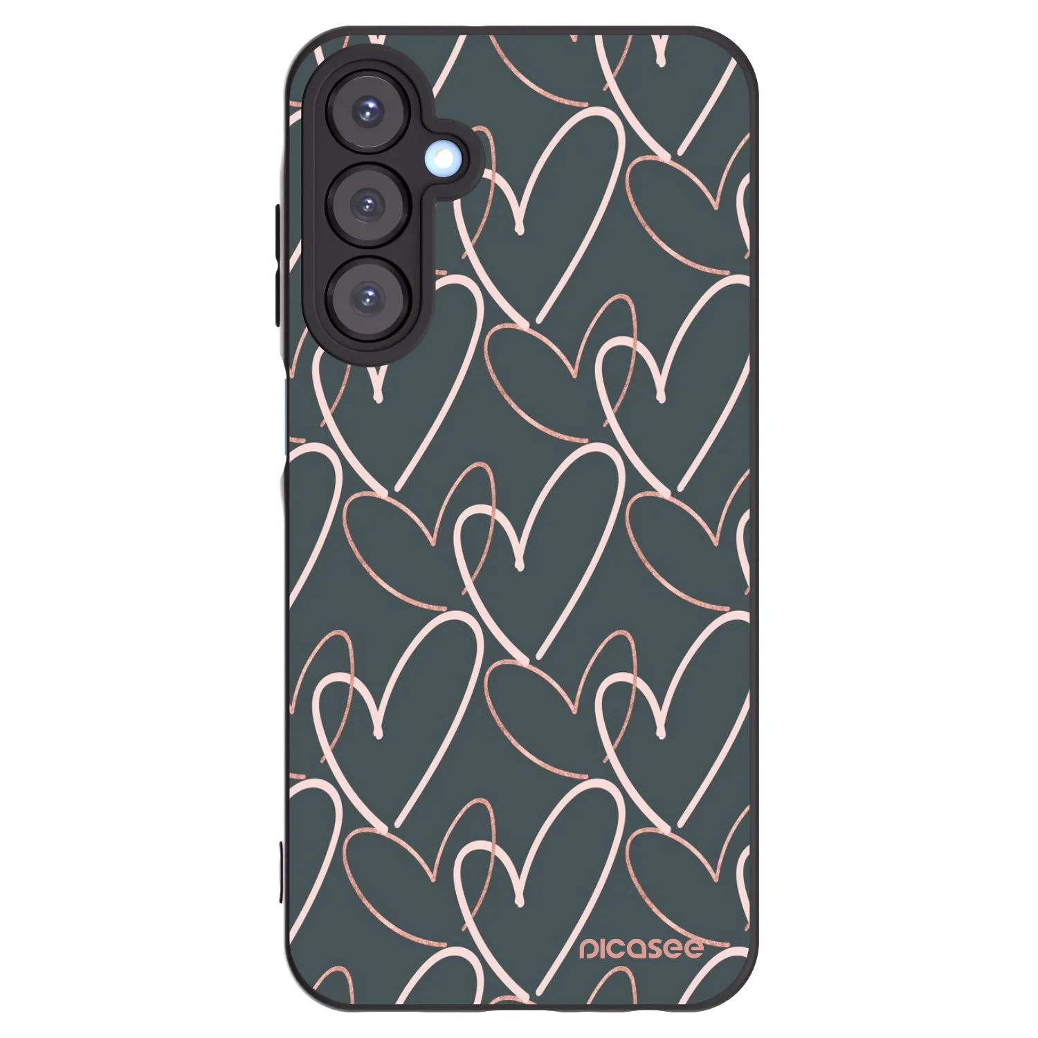 Picasee Μαύρη θήκη σιλικόνης για Samsung Galaxy A25 A256B 5G - Lots of love