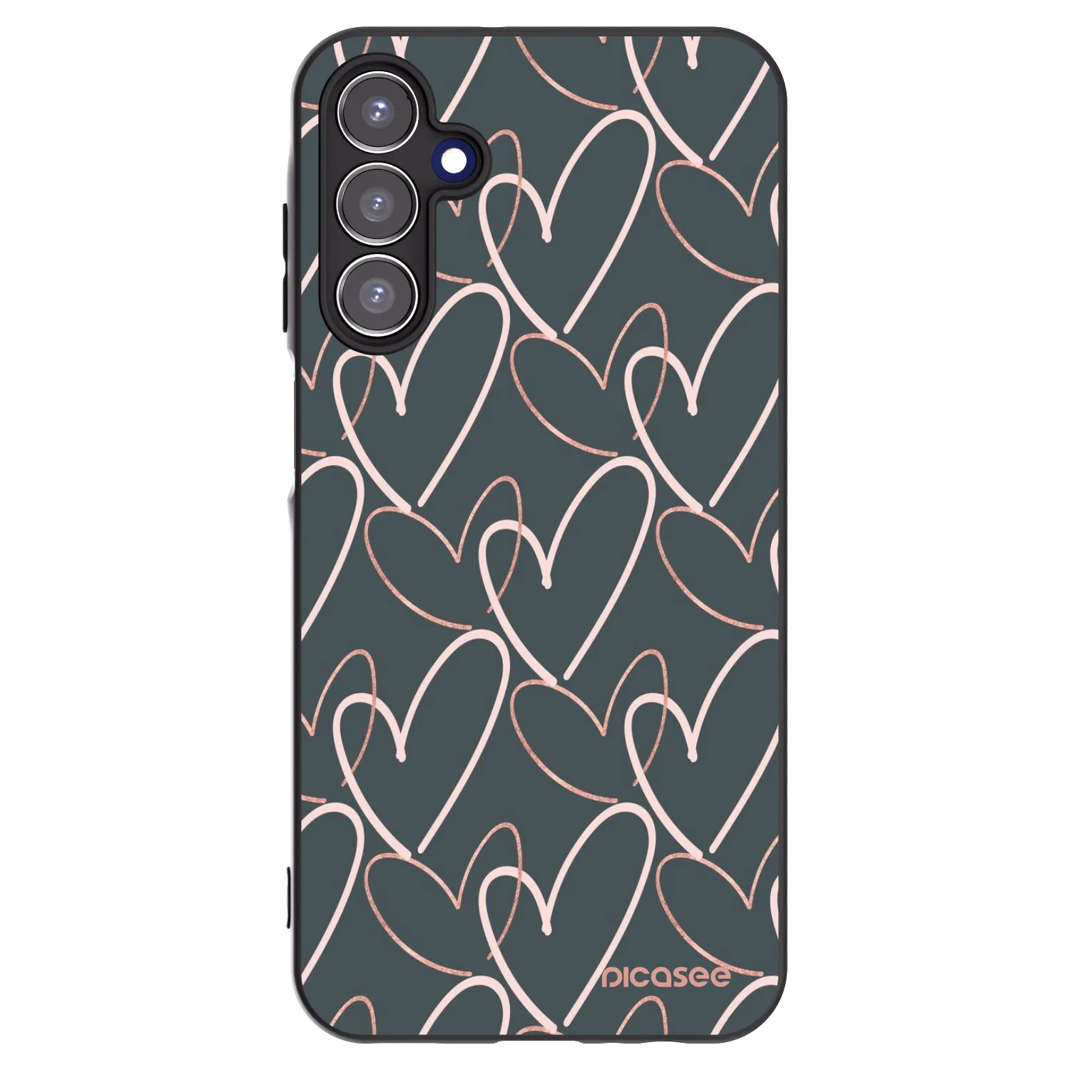 Picasee Μαύρη θήκη σιλικόνης για Samsung Galaxy A15 A156B 5G - Lots of love