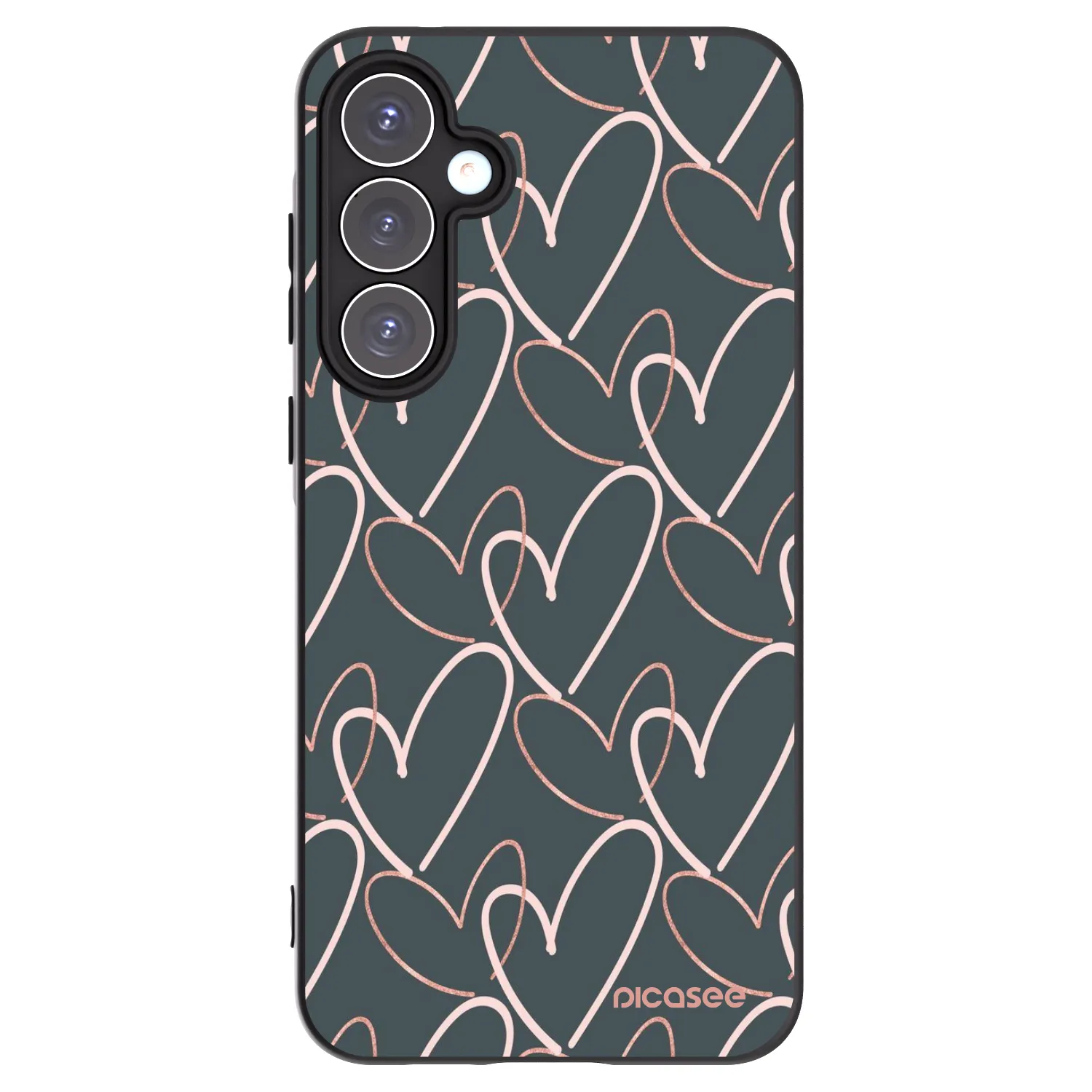 Picasee Μαύρη θήκη σιλικόνης για Samsung Galaxy A55 5G A556B - Lots of love