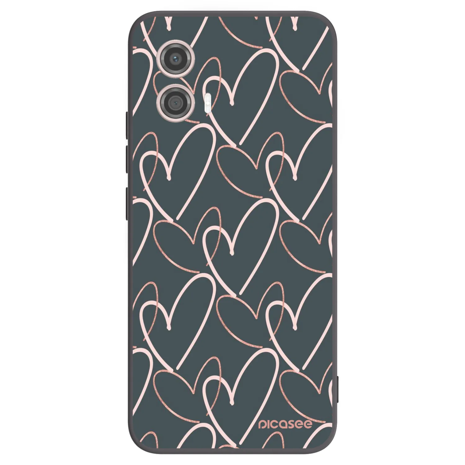 Picasee Μαύρη θήκη σιλικόνης για Motorola Moto G53 5G - Lots of love