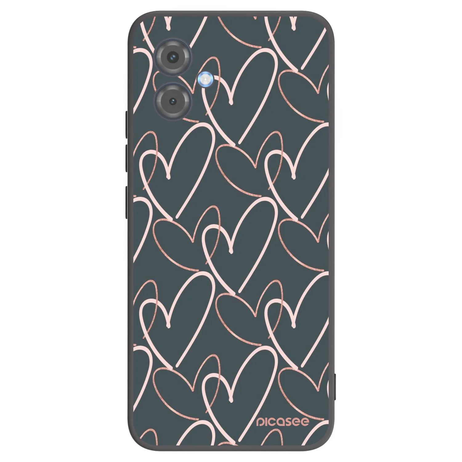 Picasee Μαύρη θήκη σιλικόνης για Motorola Moto G14 - Lots of love