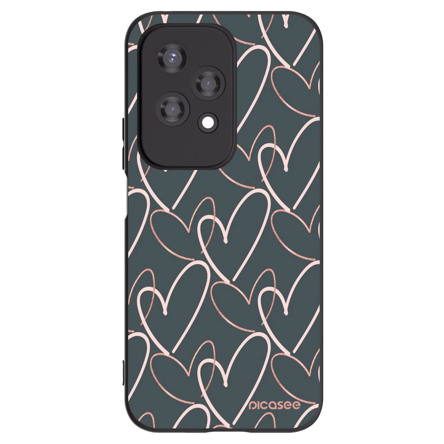 Picasee Μαύρη θήκη σιλικόνης για Honor 200 Lite - Lots of love