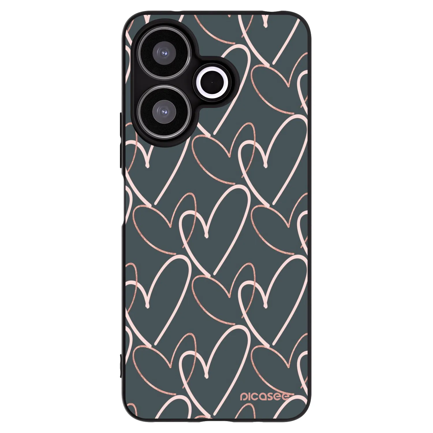 Picasee Μαύρη θήκη σιλικόνης για Xiaomi Redmi 13 4G - Lots of love