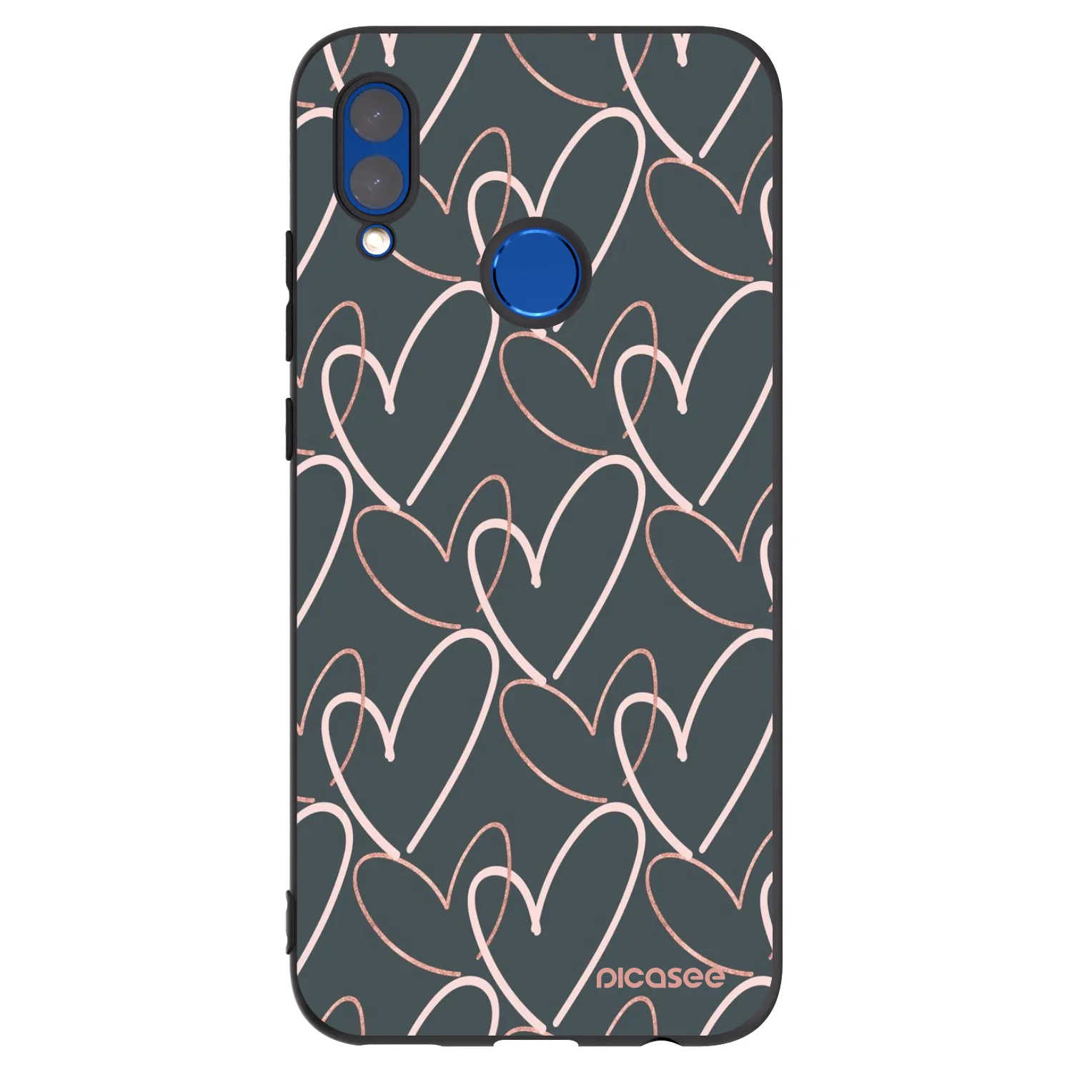 Picasee Μαύρη θήκη σιλικόνης για Honor 10 Lite - Lots of love
