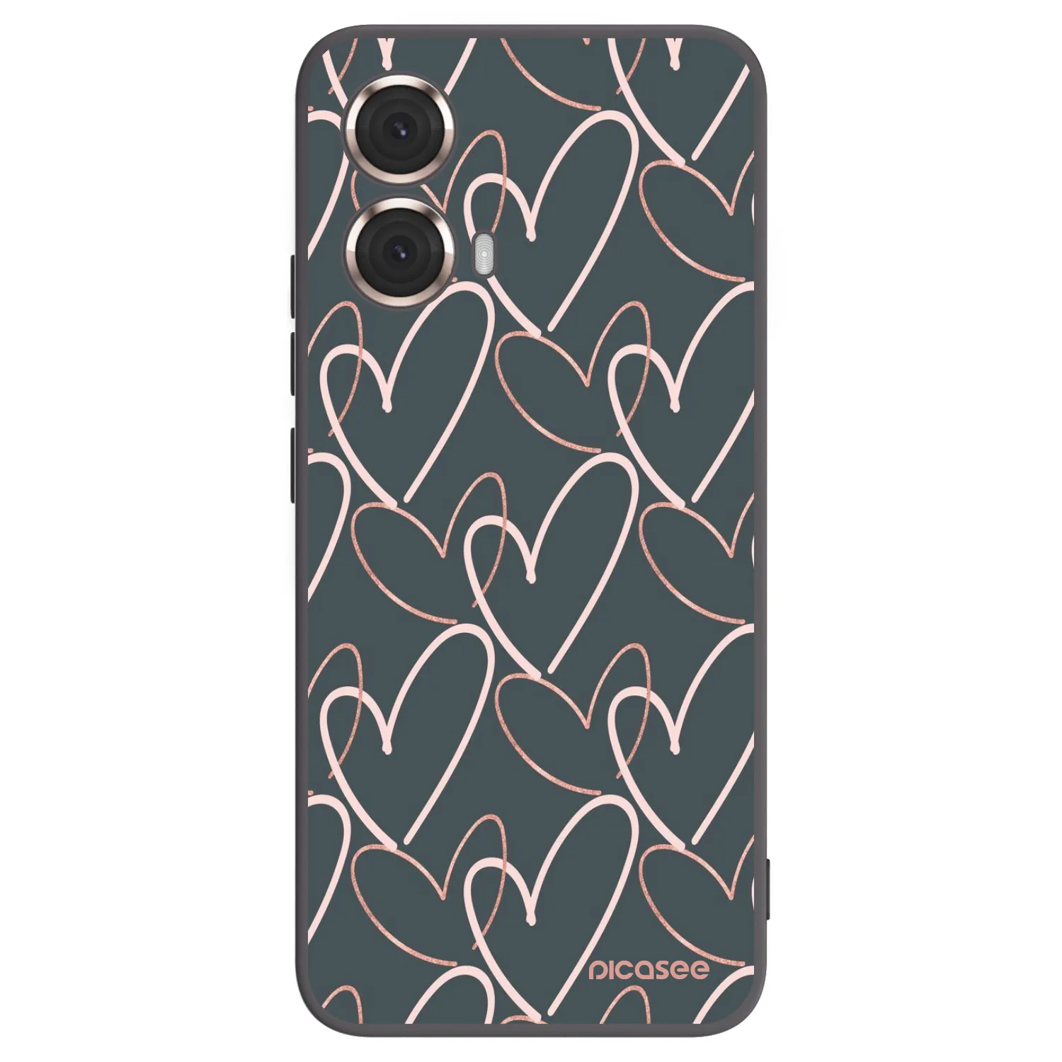 Picasee Μαύρη θήκη σιλικόνης για Motorola Moto G85 - Lots of love