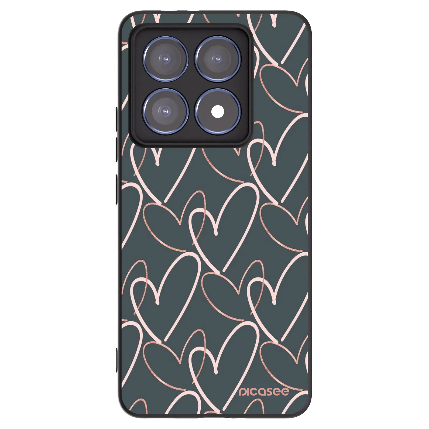 Picasee Μαύρη θήκη σιλικόνης για Xiaomi 14T Pro - Lots of love