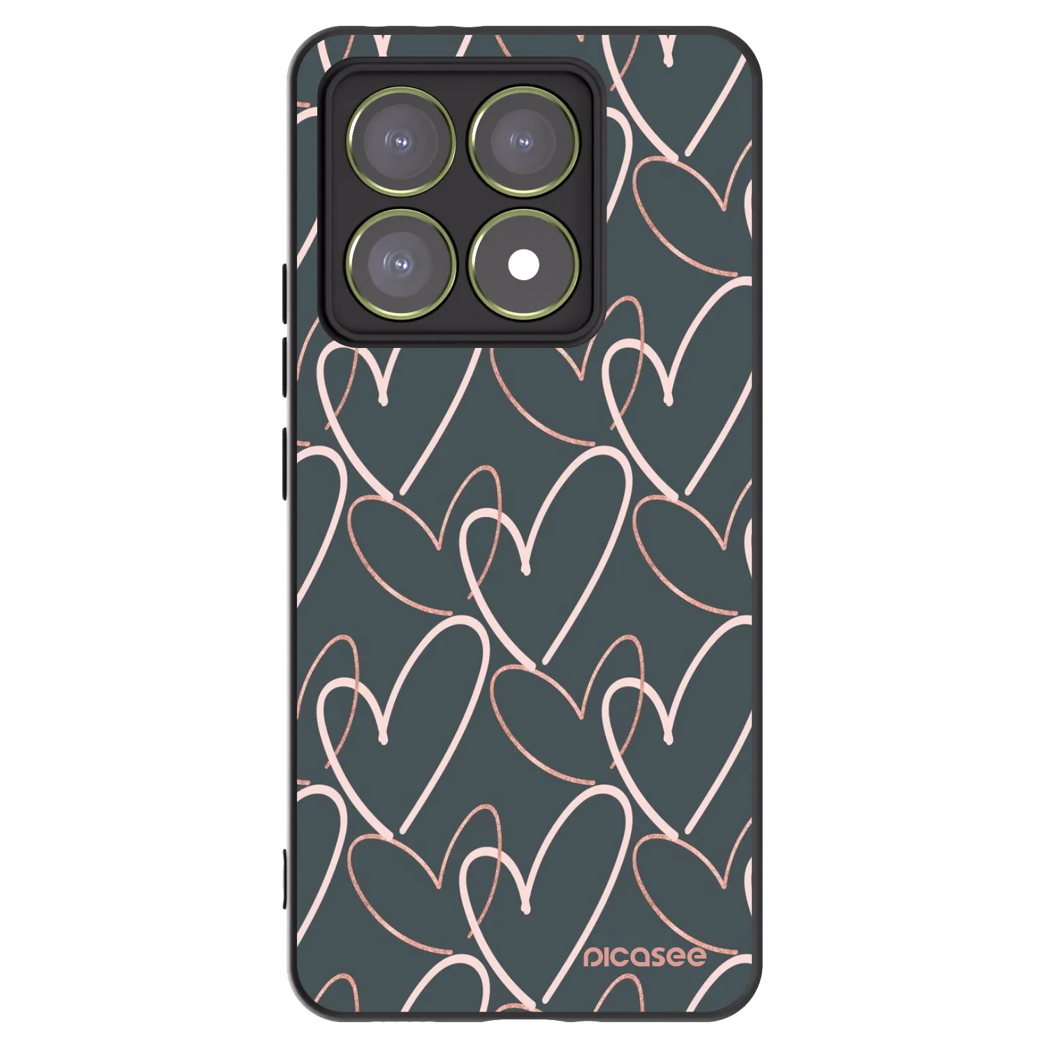 Picasee Μαύρη θήκη σιλικόνης για Xiaomi 14T - Lots of love