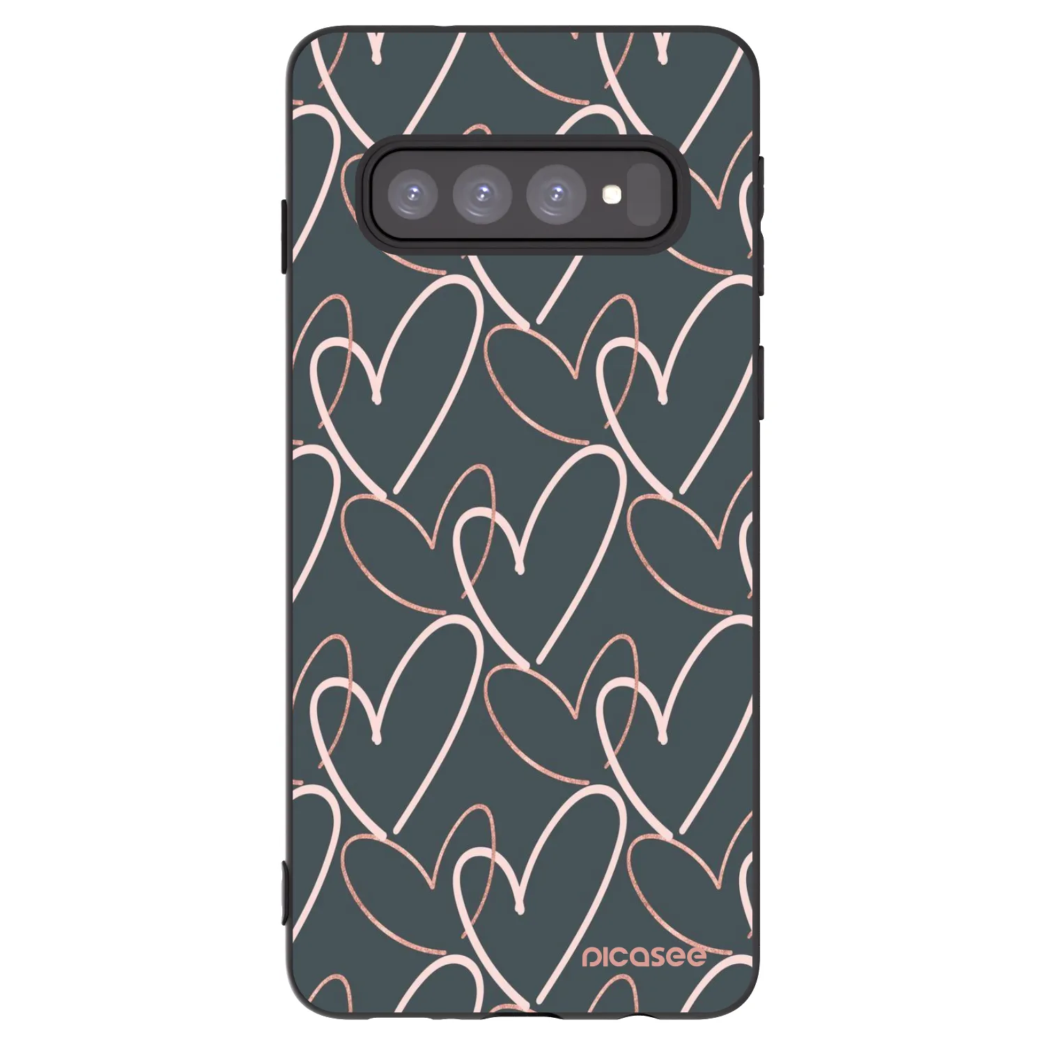 Picasee Μαύρη θήκη σιλικόνης για Samsung Galaxy S10 G973 - Lots of love