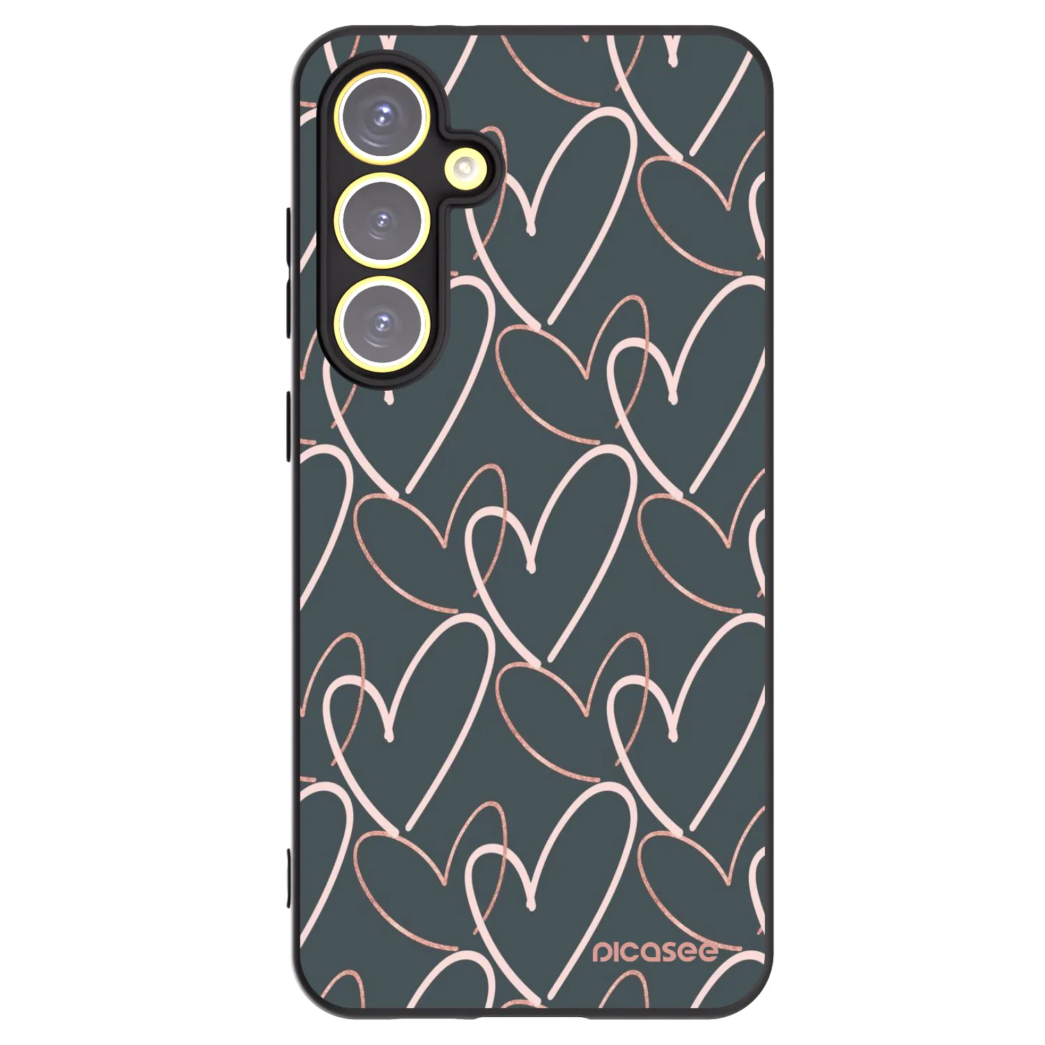 Picasee Μαύρη θήκη σιλικόνης για Samsung Galaxy S24 FE S721B - Lots of love