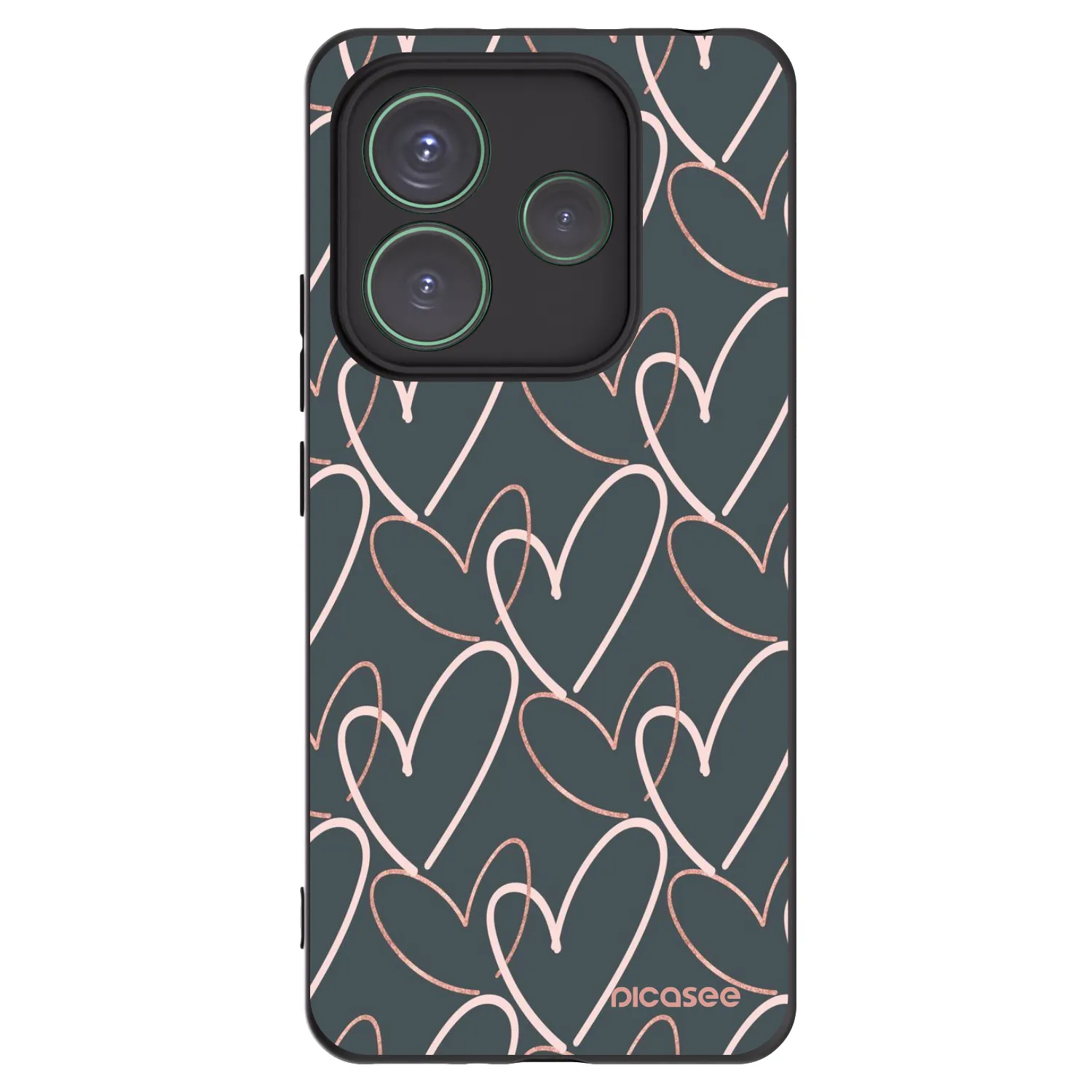 Picasee Μαύρη θήκη σιλικόνης για Xiaomi Redmi Note 14 5G - Lots of love