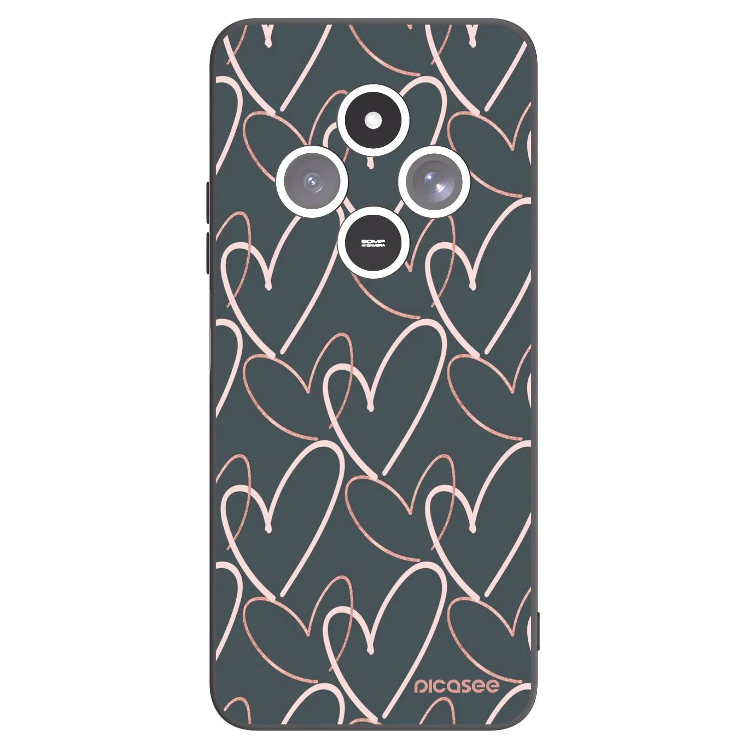 Picasee Μαύρη θήκη σιλικόνης για Xiaomi Redmi 14C - Lots of love