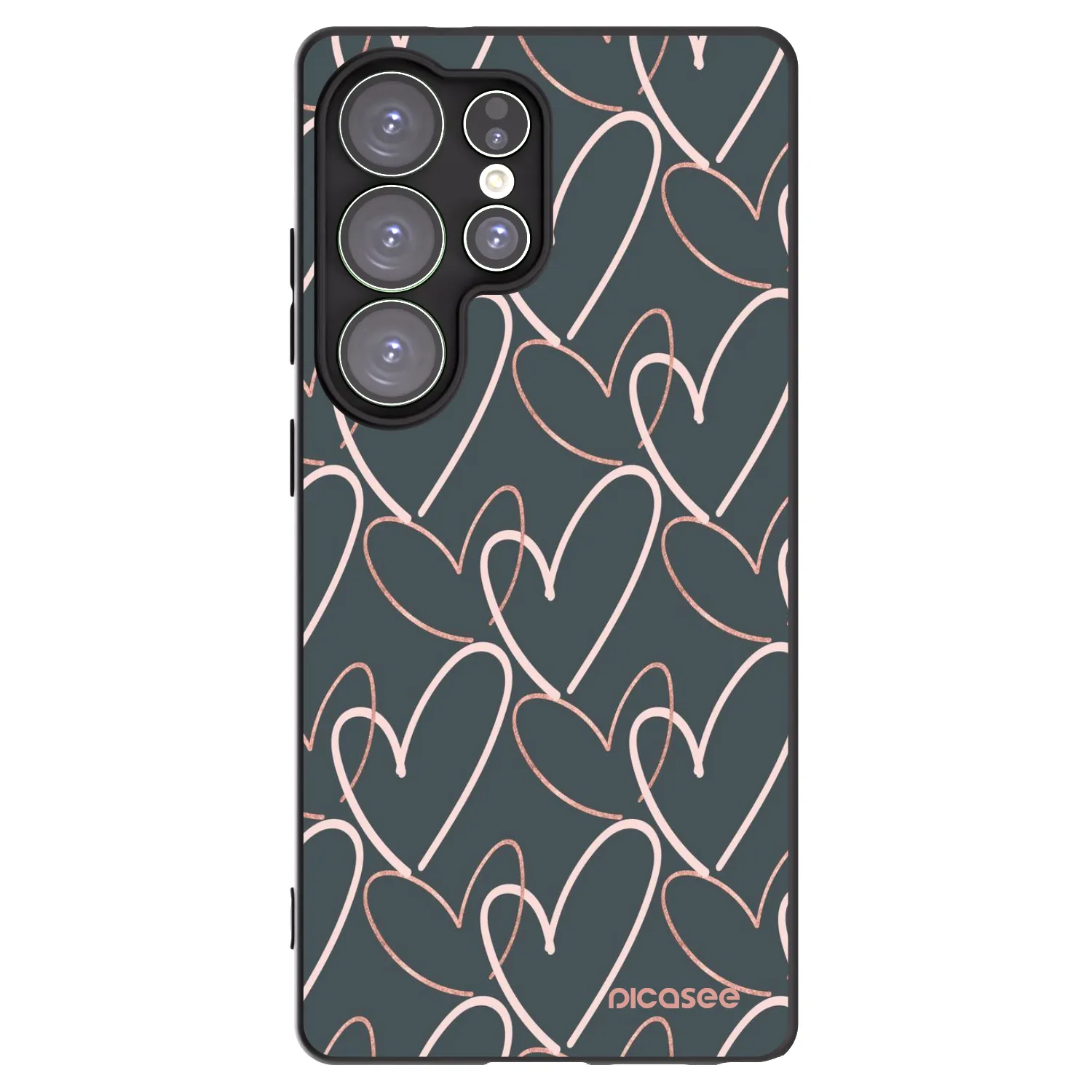 Picasee Μαύρη θήκη σιλικόνης για Samsung Galaxy S25 Ultra 5G - Lots of love