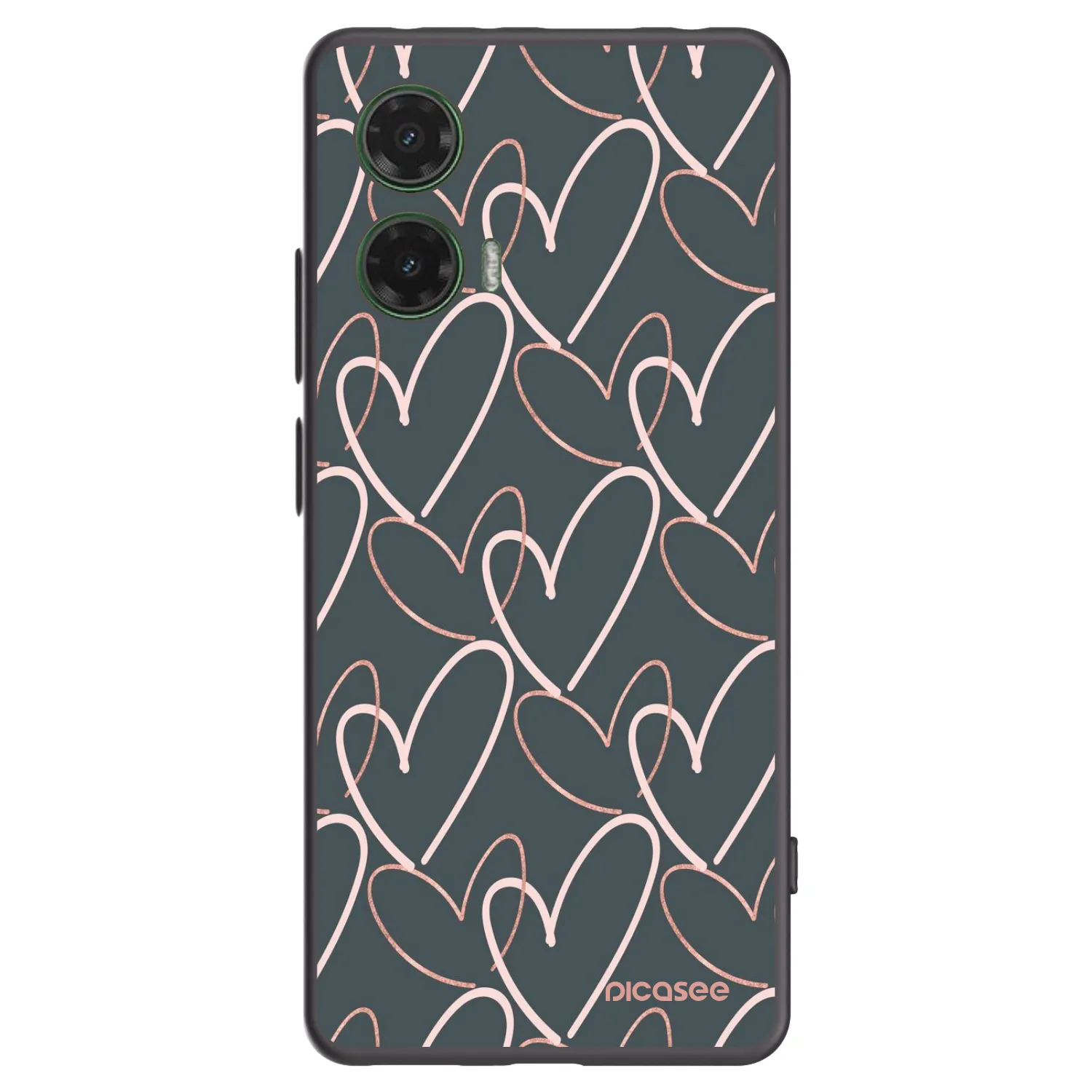 Picasee Μαύρη θήκη σιλικόνης για Motorola Moto G35 5G - Lots of love