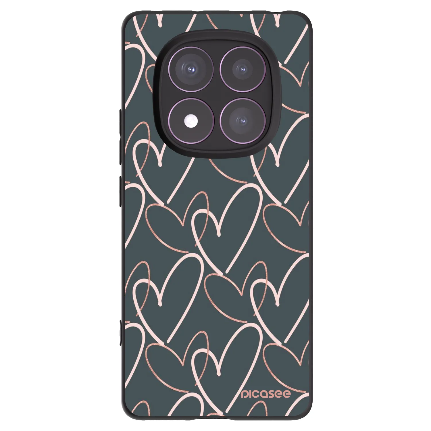 Picasee Μαύρη θήκη σιλικόνης για Xiaomi Redmi Note 14 Pro 4G - Lots of love