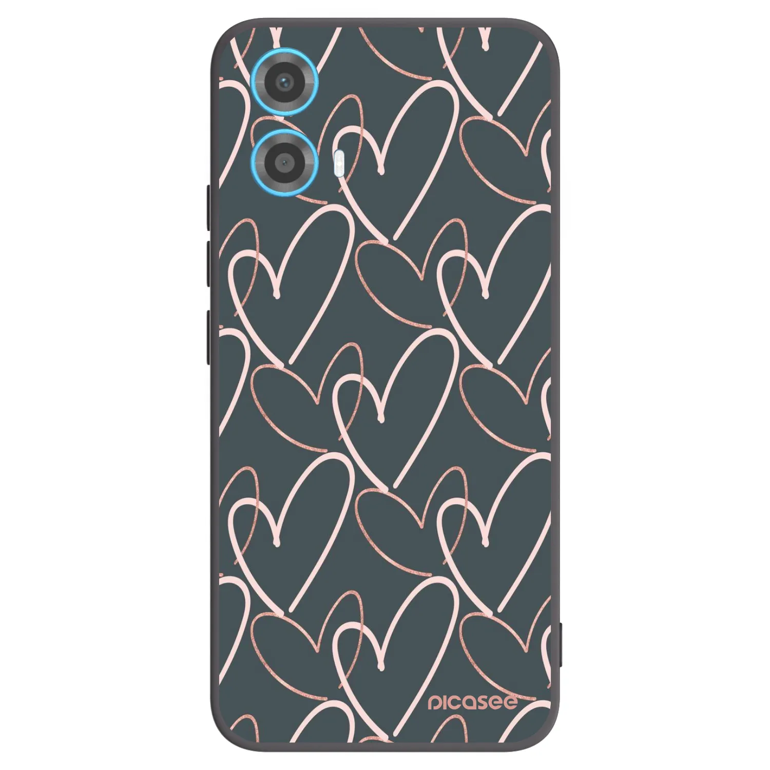 Picasee Μαύρη θήκη σιλικόνης για Motorola Moto G34 5G - Lots of love