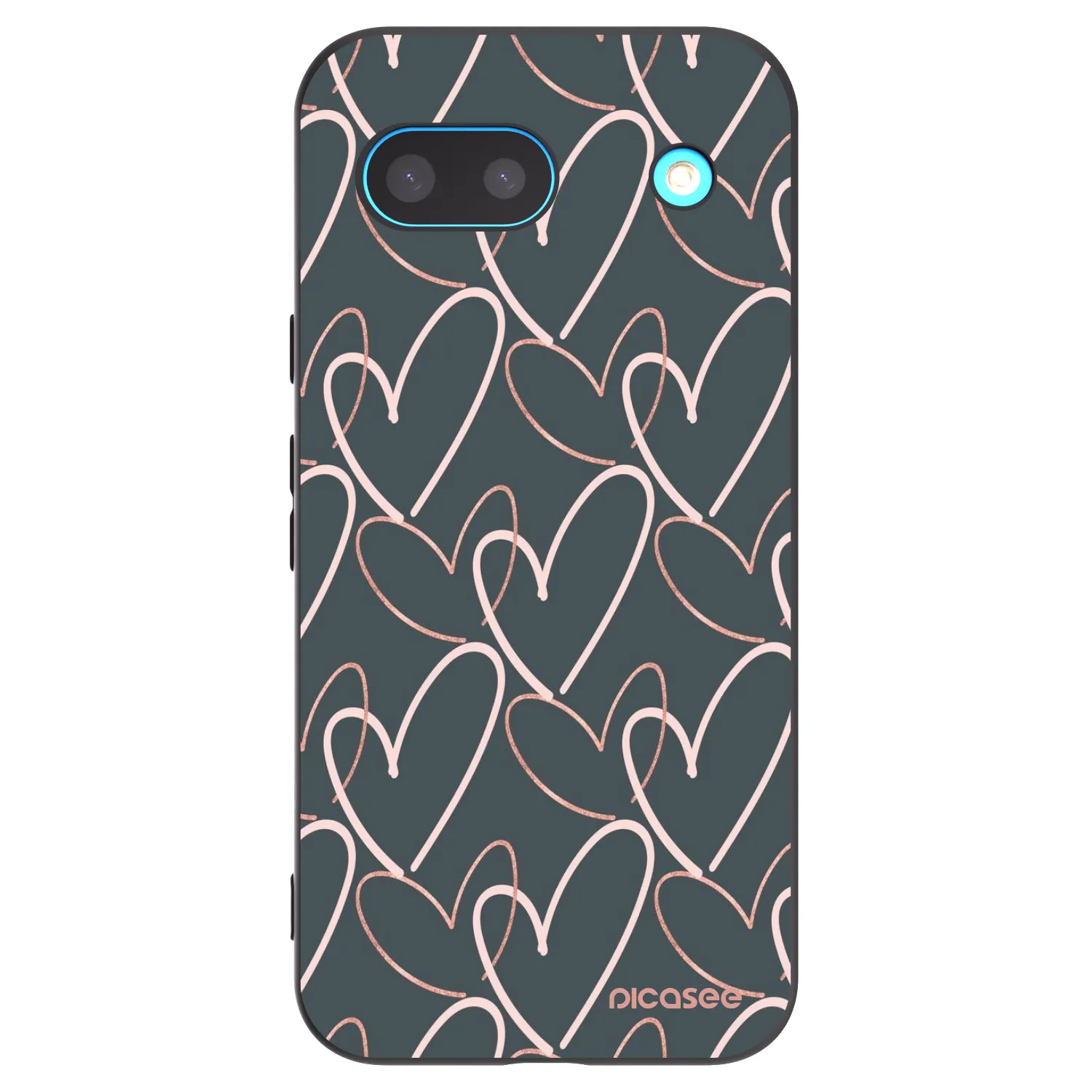 Picasee Μαύρη θήκη σιλικόνης για Google Pixel 8a - Lots of love