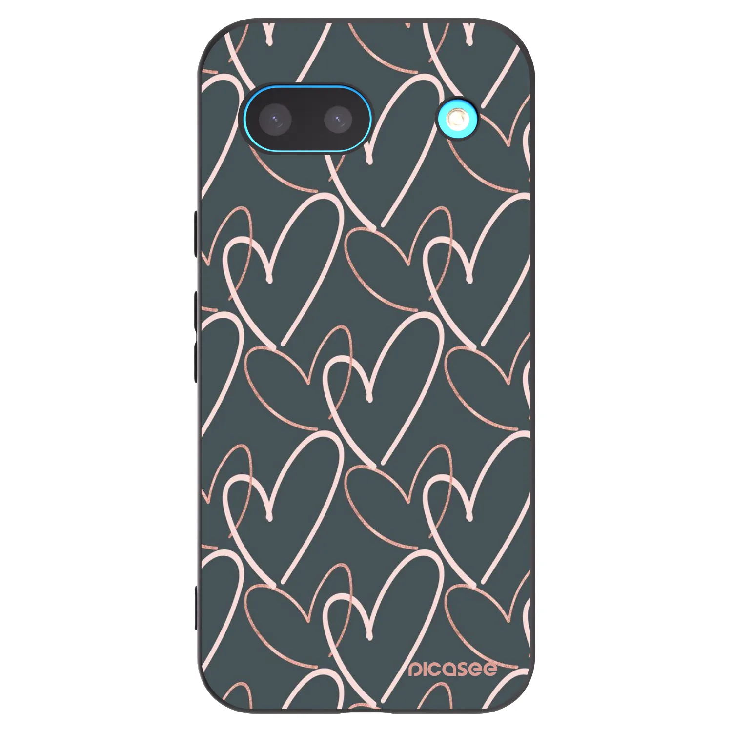 Picasee Μαύρη θήκη σιλικόνης για Google Pixel 8 - Lots of love