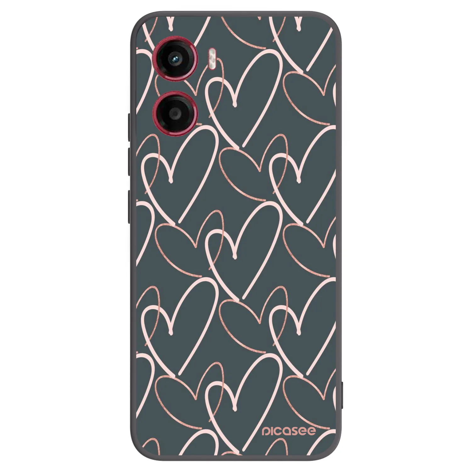 Picasee Μαύρη θήκη σιλικόνης για Motorola Moto G05 - Lots of love