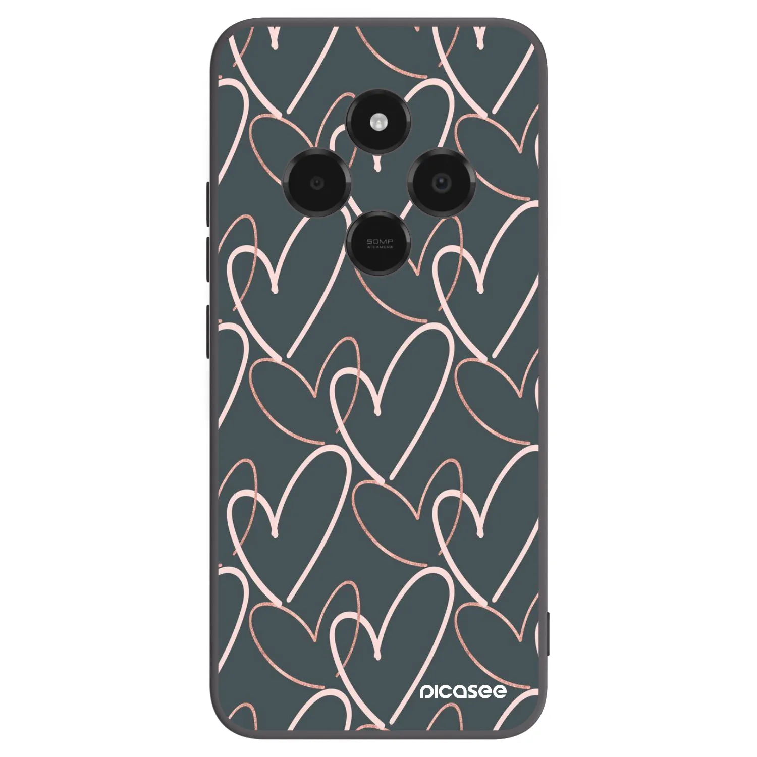 Picasee Μαύρη θήκη σιλικόνης για Xiaomi Poco C75 - Lots of love