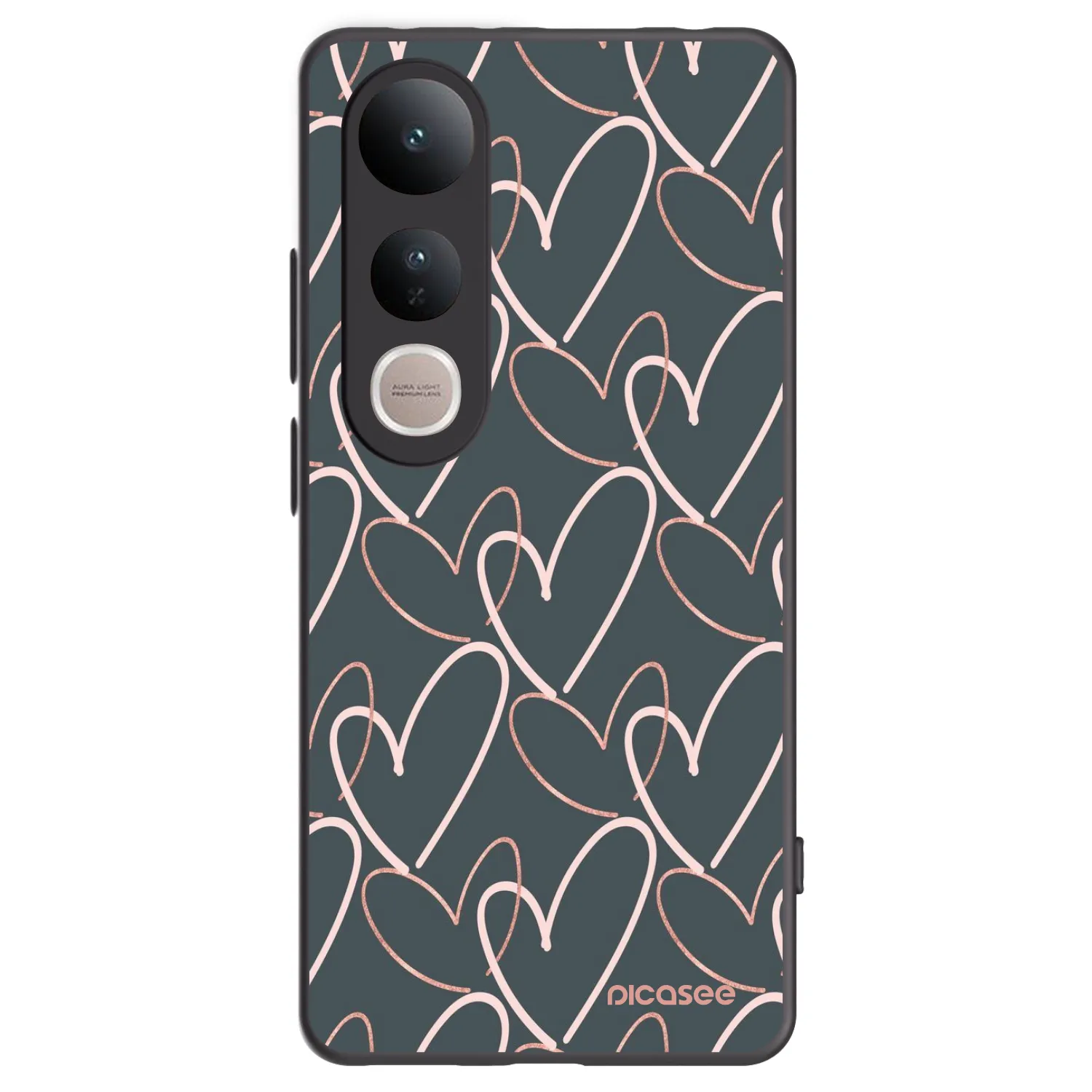 Picasee Μαύρη θήκη σιλικόνης για Vivo V50 Lite 5G - Lots of love