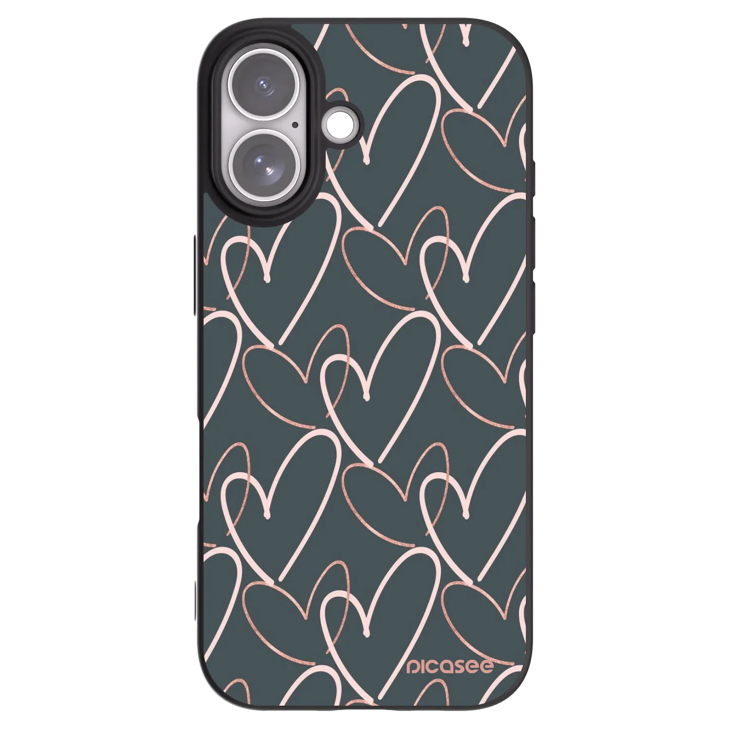 Picasee Μαύρη θήκη σιλικόνης για Apple iPhone 17 - Lots of love
