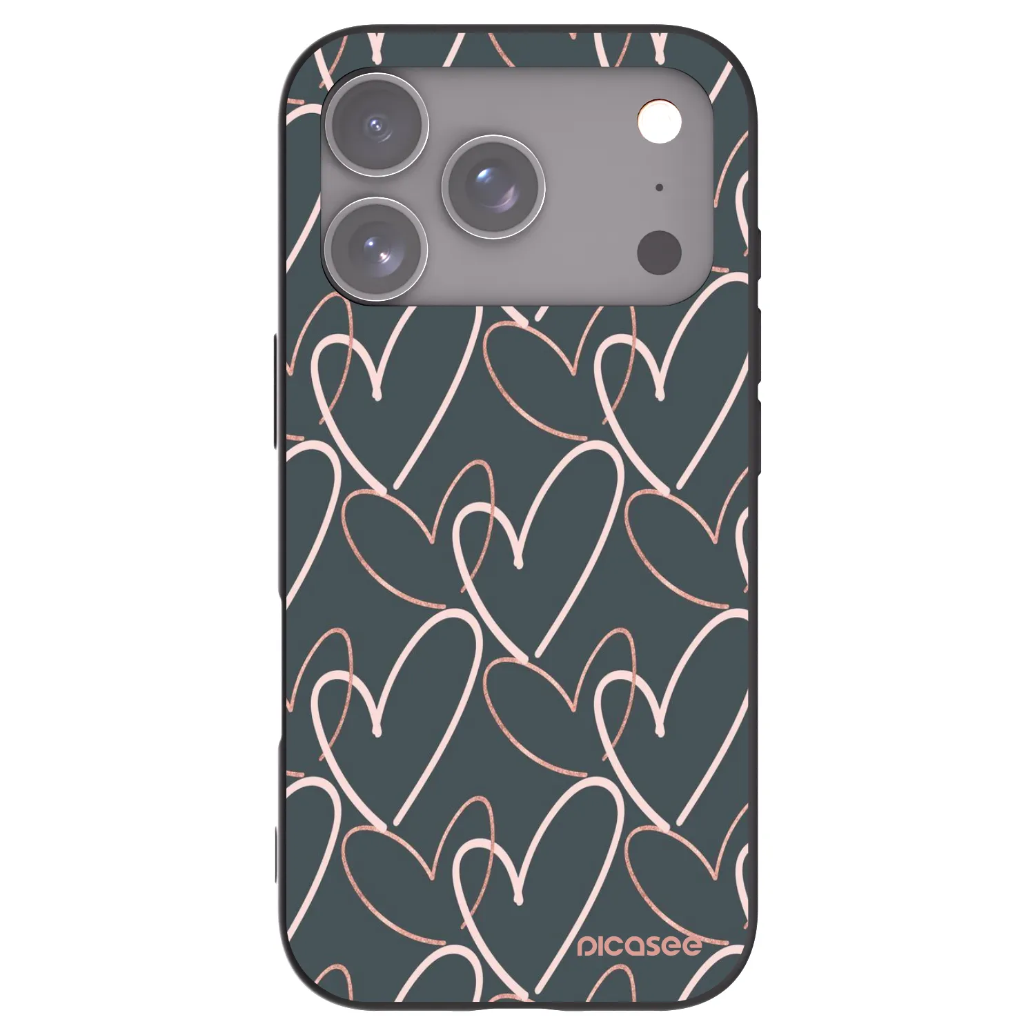 Picasee Μαύρη θήκη σιλικόνης για Apple iPhone 17 Pro - Lots of love