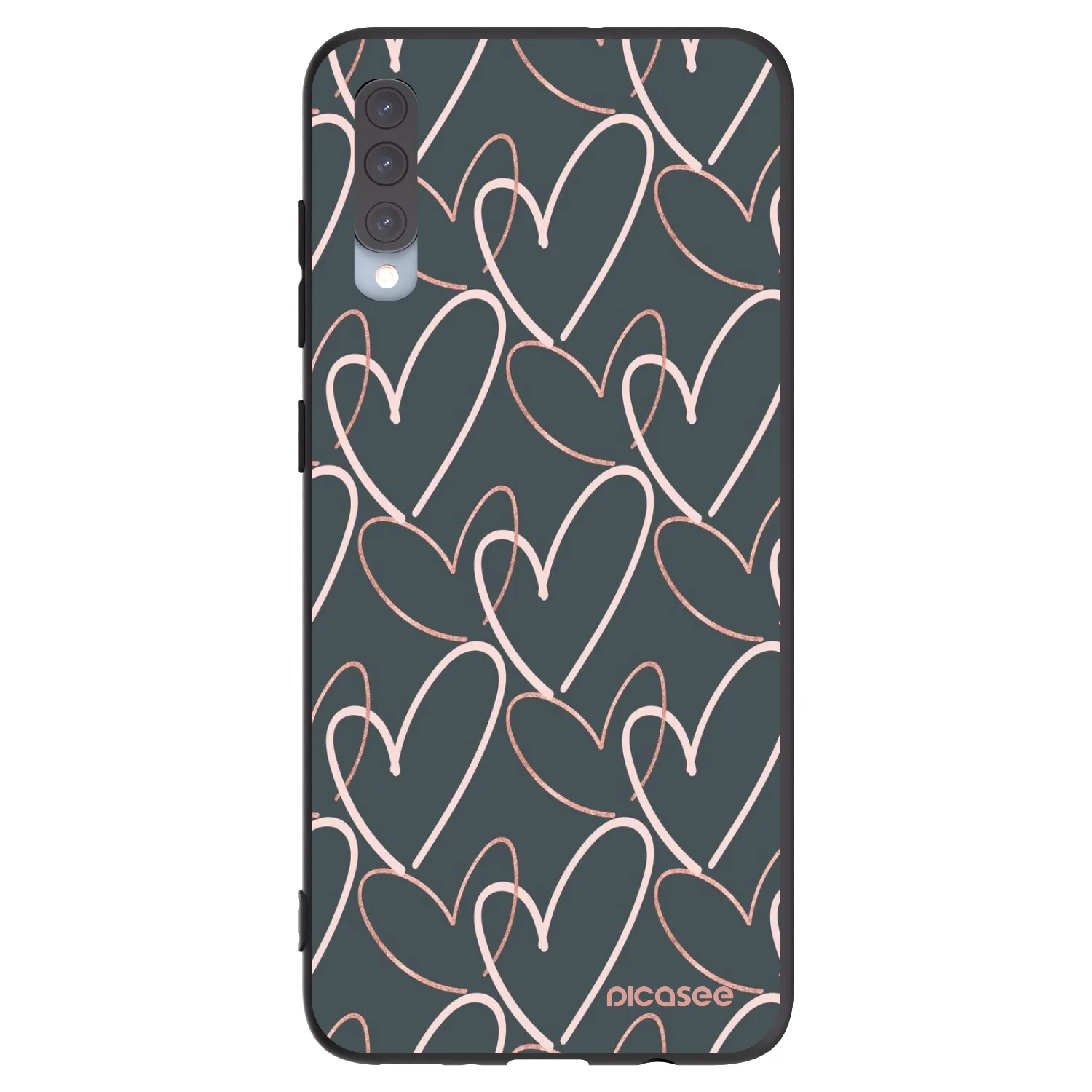 Picasee Μαύρη θήκη σιλικόνης για Samsung Galaxy A70 A705F - Lots of love