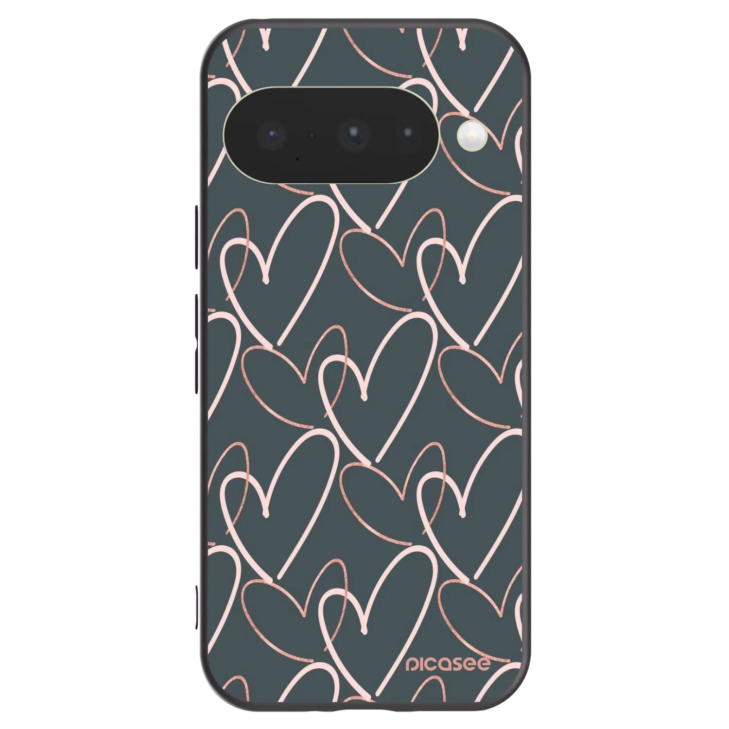 Picasee Μαύρη θήκη σιλικόνης για Google Pixel 10 - Lots of love
