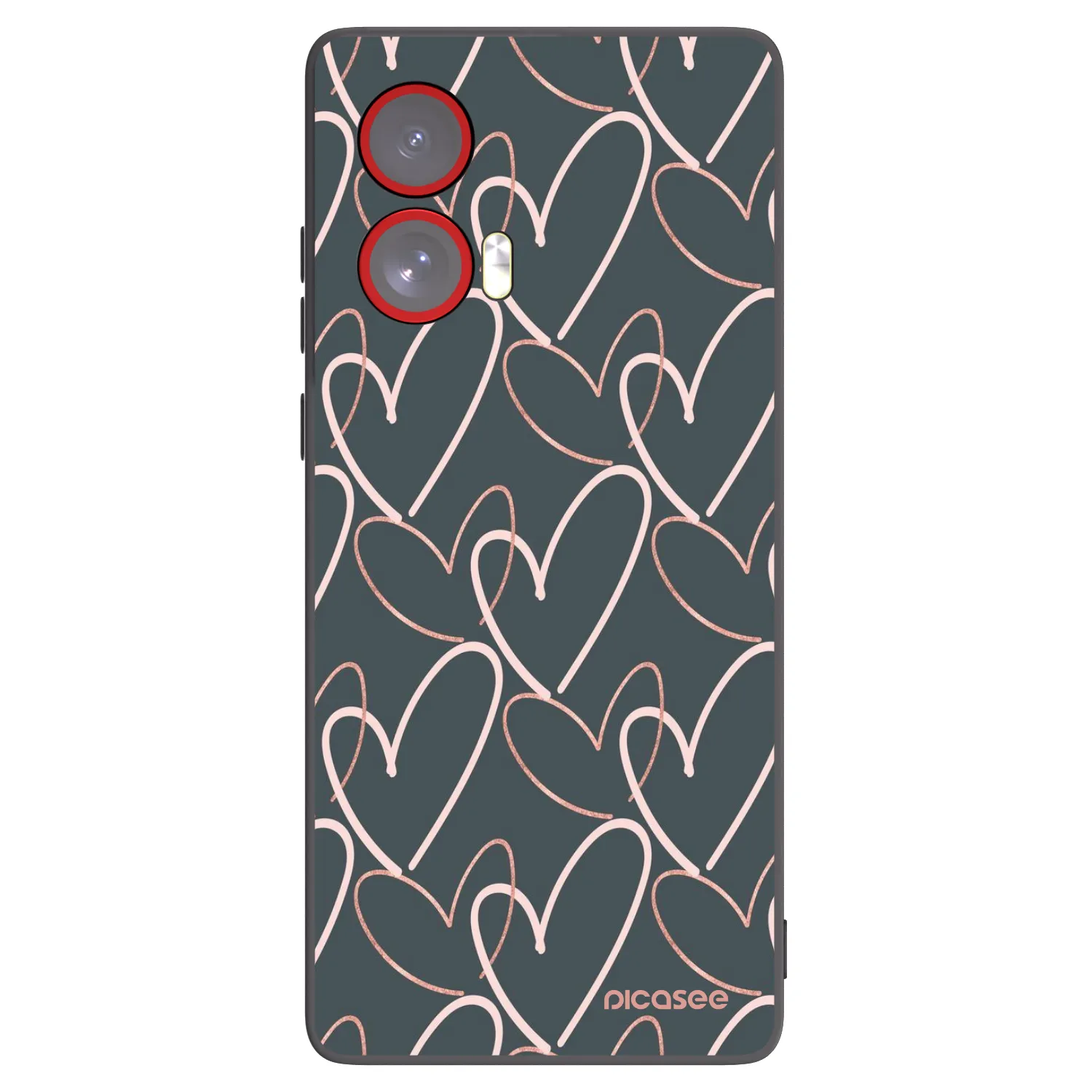 Picasee Μαύρη θήκη σιλικόνης για Motorola Edge 50 Fusion - Lots of love