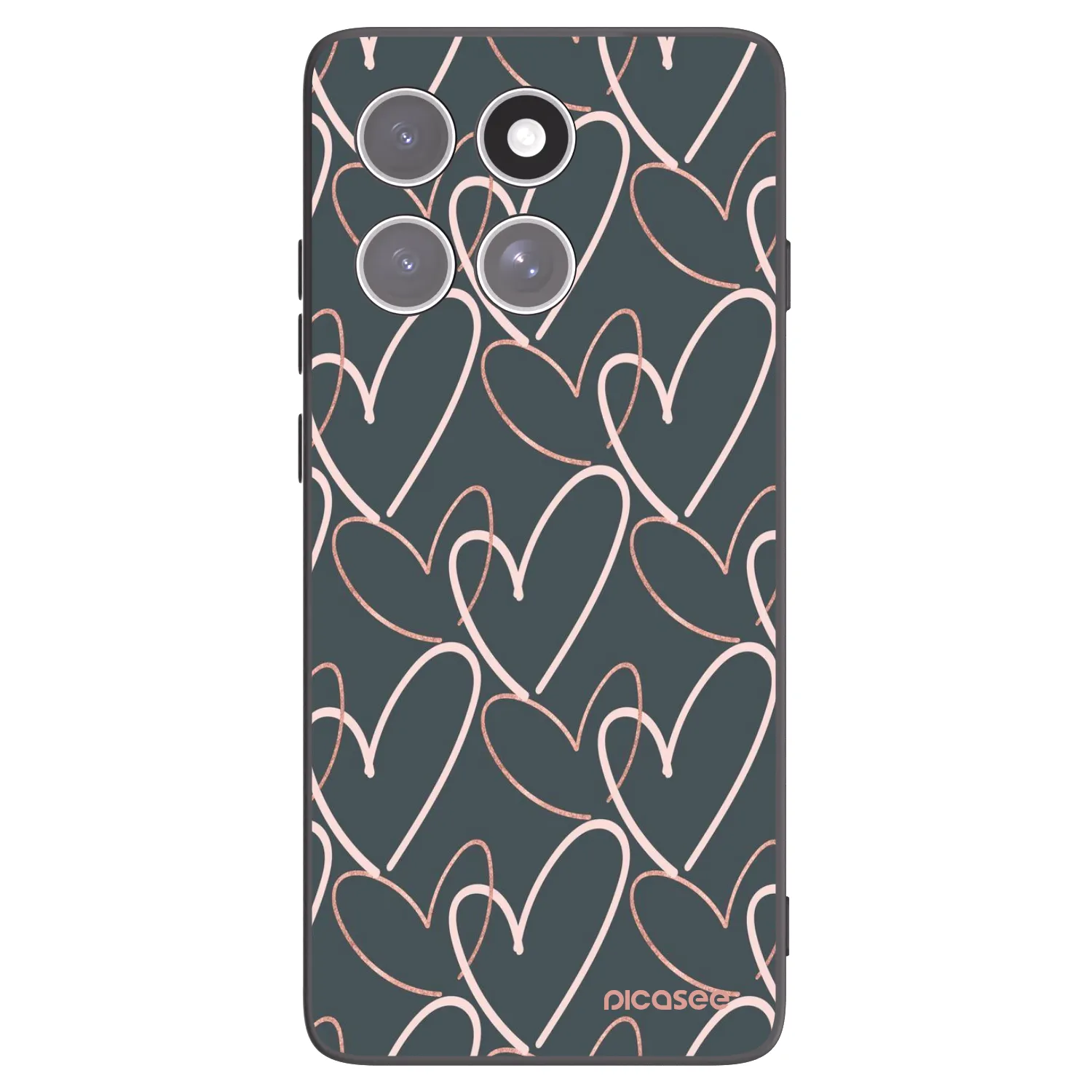 Picasee Μαύρη θήκη σιλικόνης για Motorola Edge 60 Fusion - Lots of love